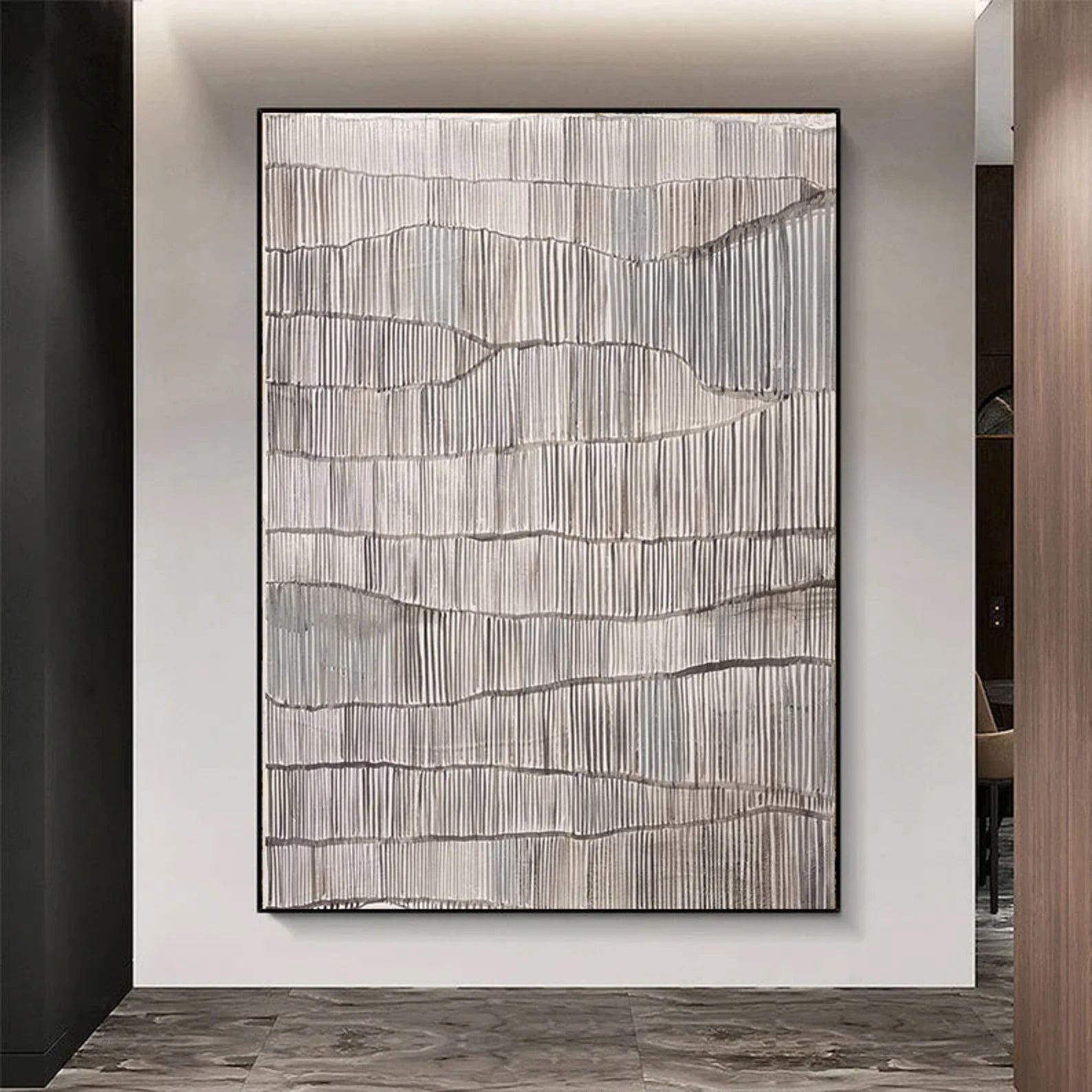 Textured Wave Minimalism | Beige Gray