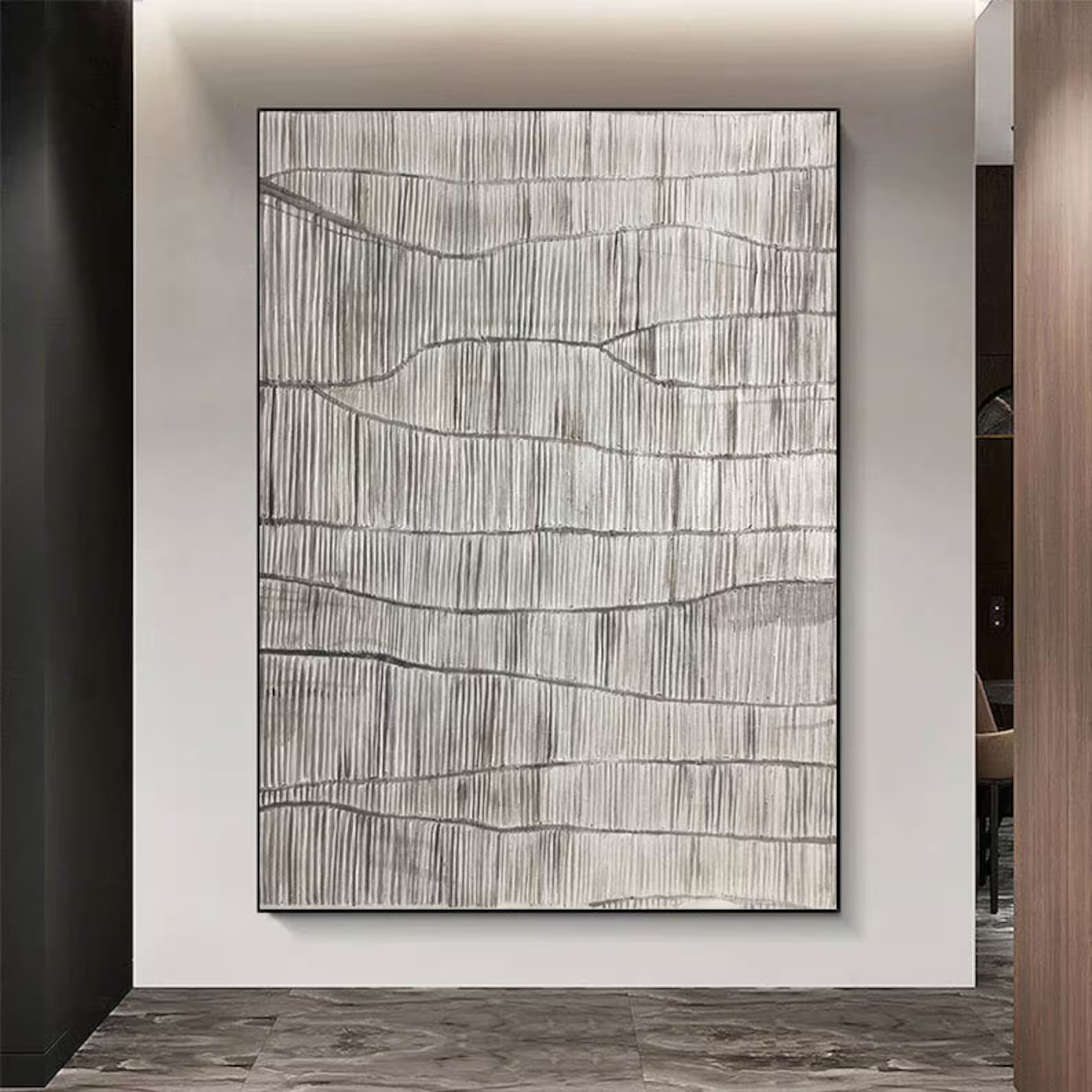 Textured Wave Sophistication | Gray White