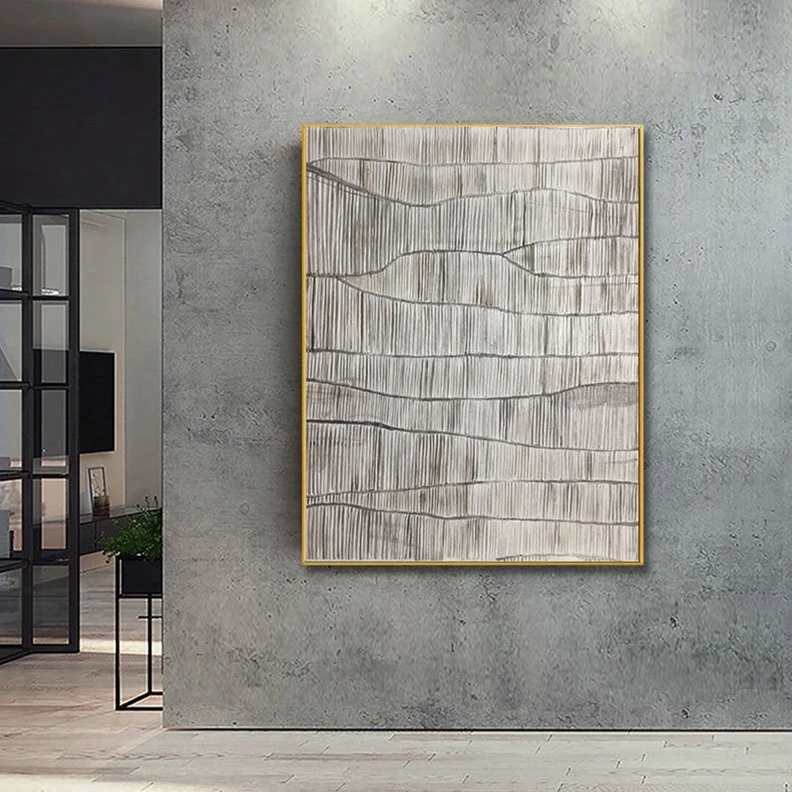 Textured Wave Sophistication | Gray White