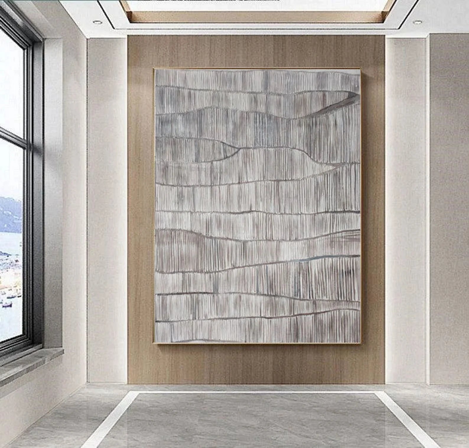 Textured Wave Minimalism | Beige Gray