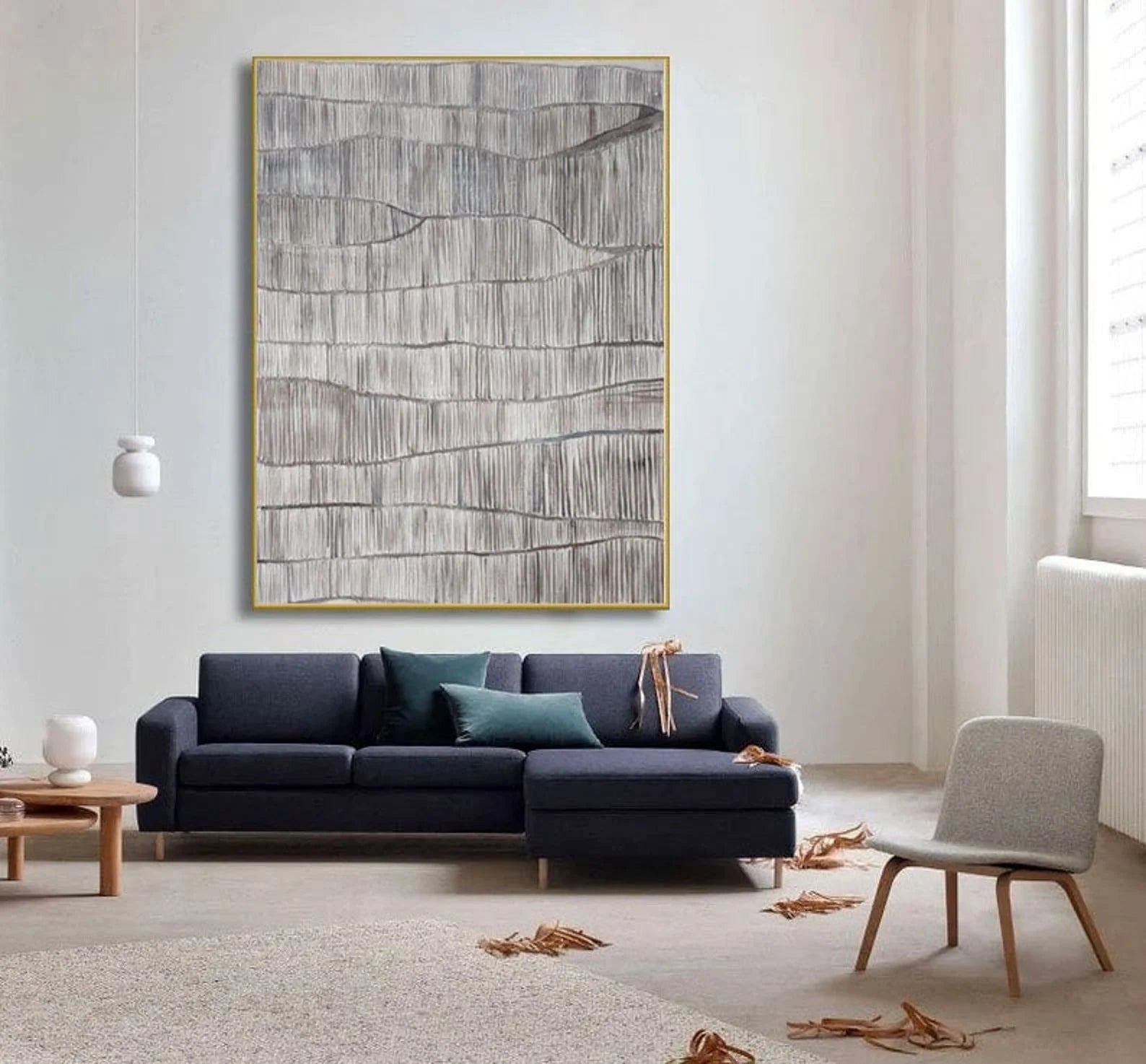 Textured Wave Minimalism | Beige Gray