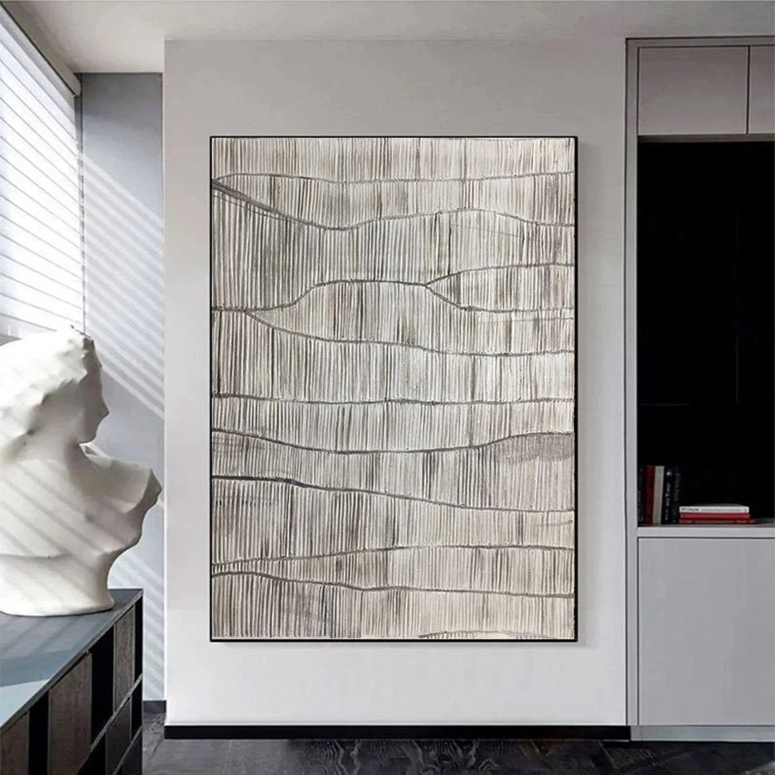 Textured Wave Sophistication | Gray White