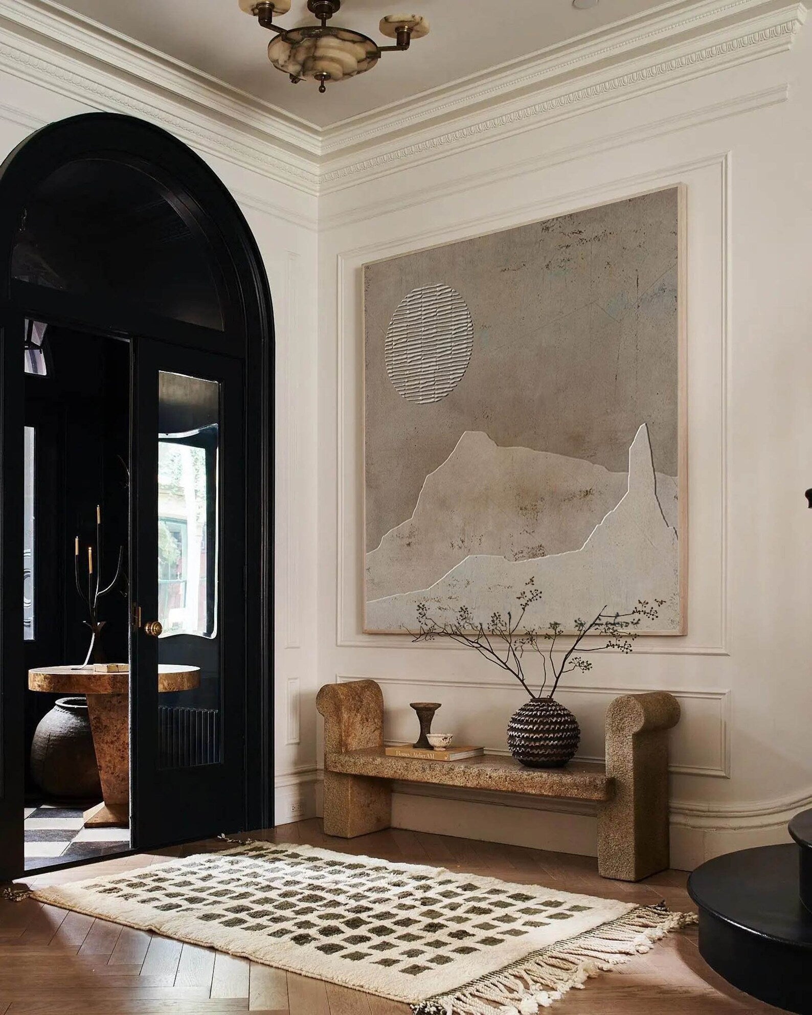 Minimalist Beige Mountain Art | Understated Elegance