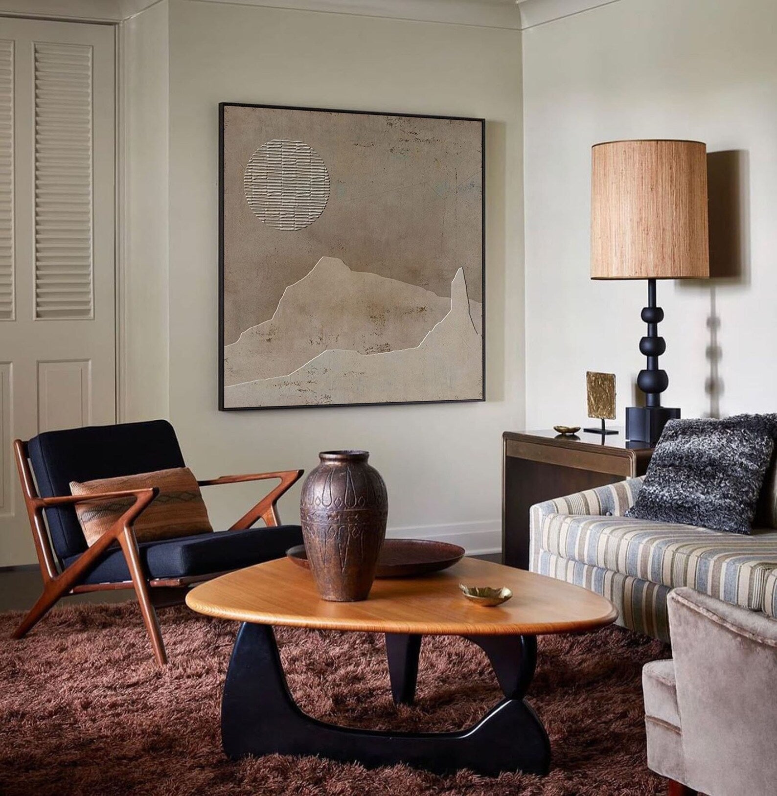 Minimalist Beige Mountain Art | Understated Elegance