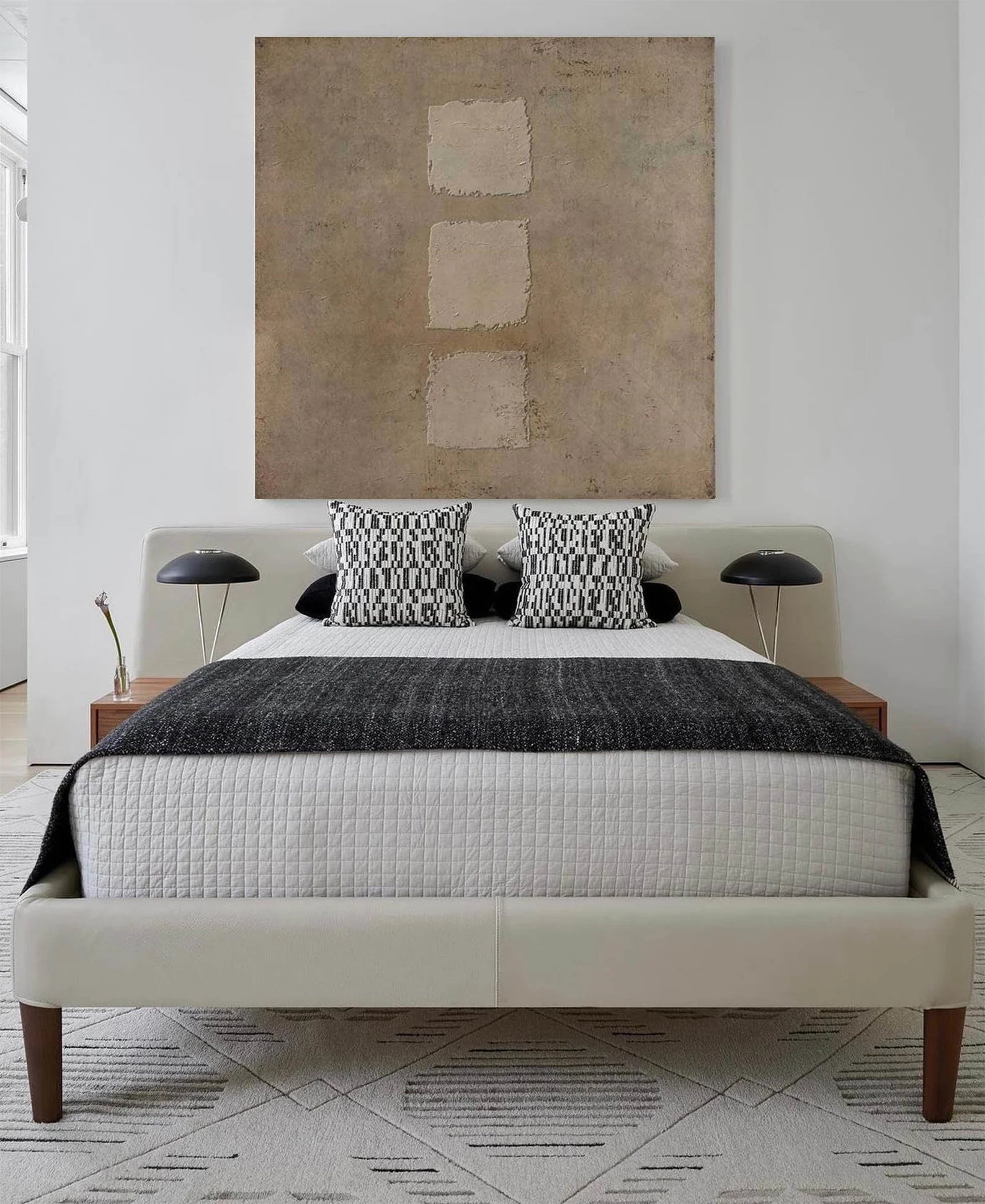 Textured Beige Block Art | Subtle Sophistication