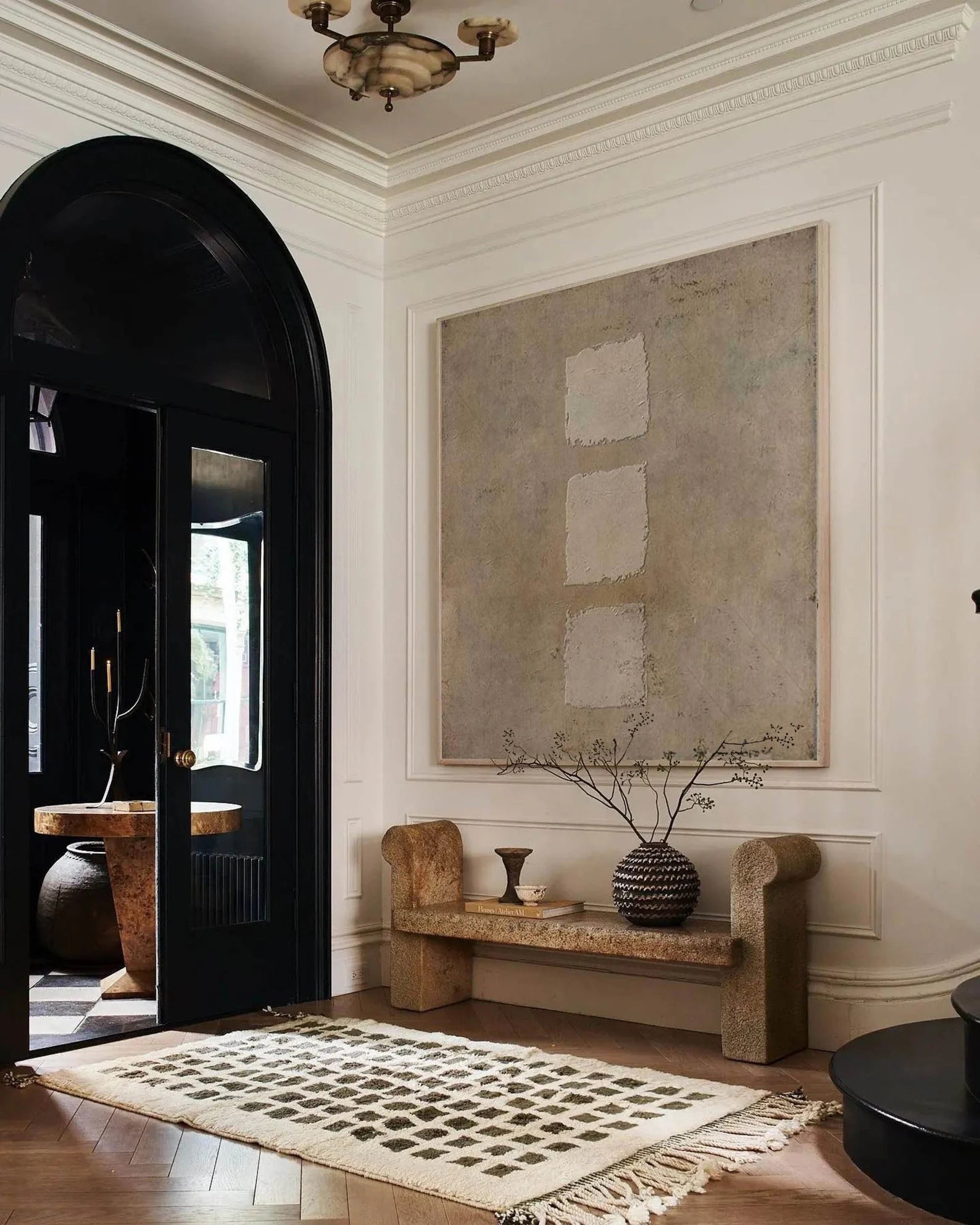 Textured Beige Block Art | Subtle Sophistication