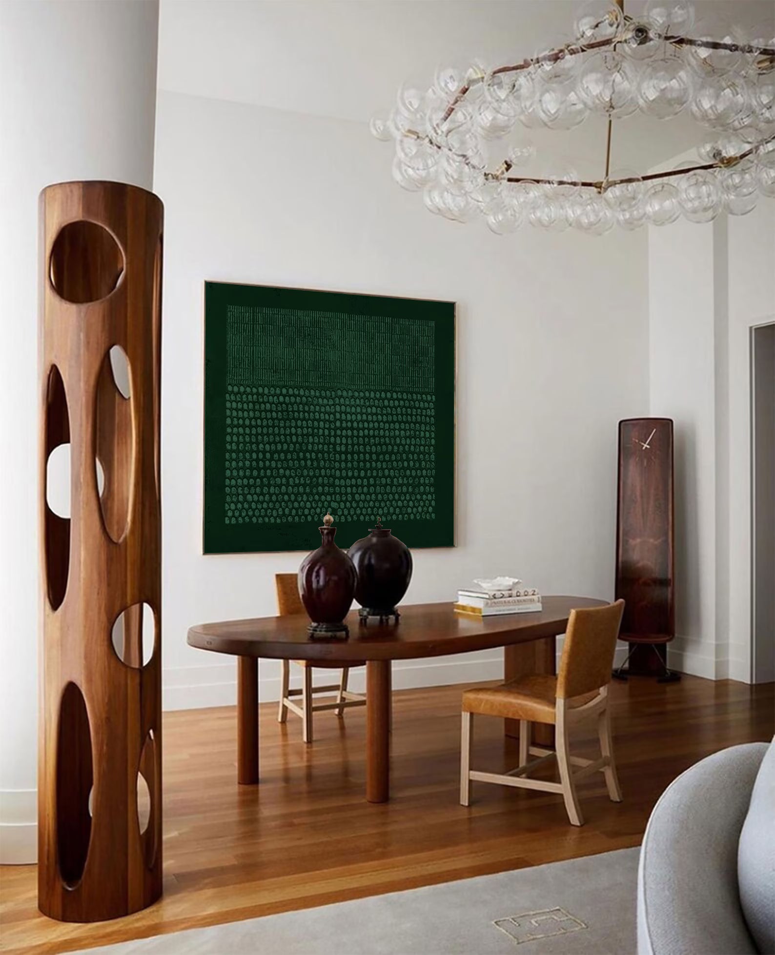 Textured Green Matrix Art | Modern Sophistication