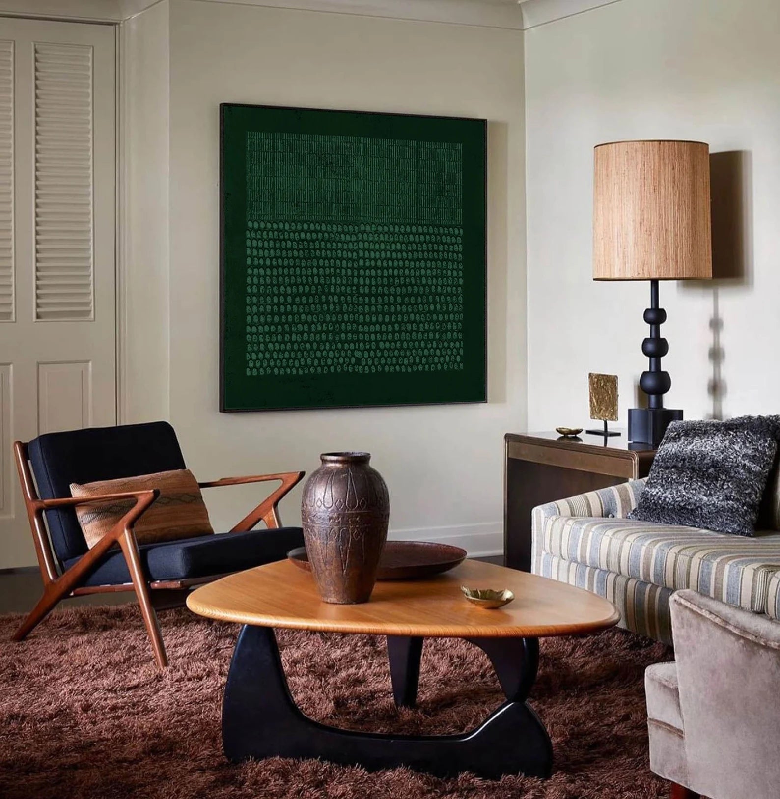 Textured Green Matrix Art | Modern Sophistication
