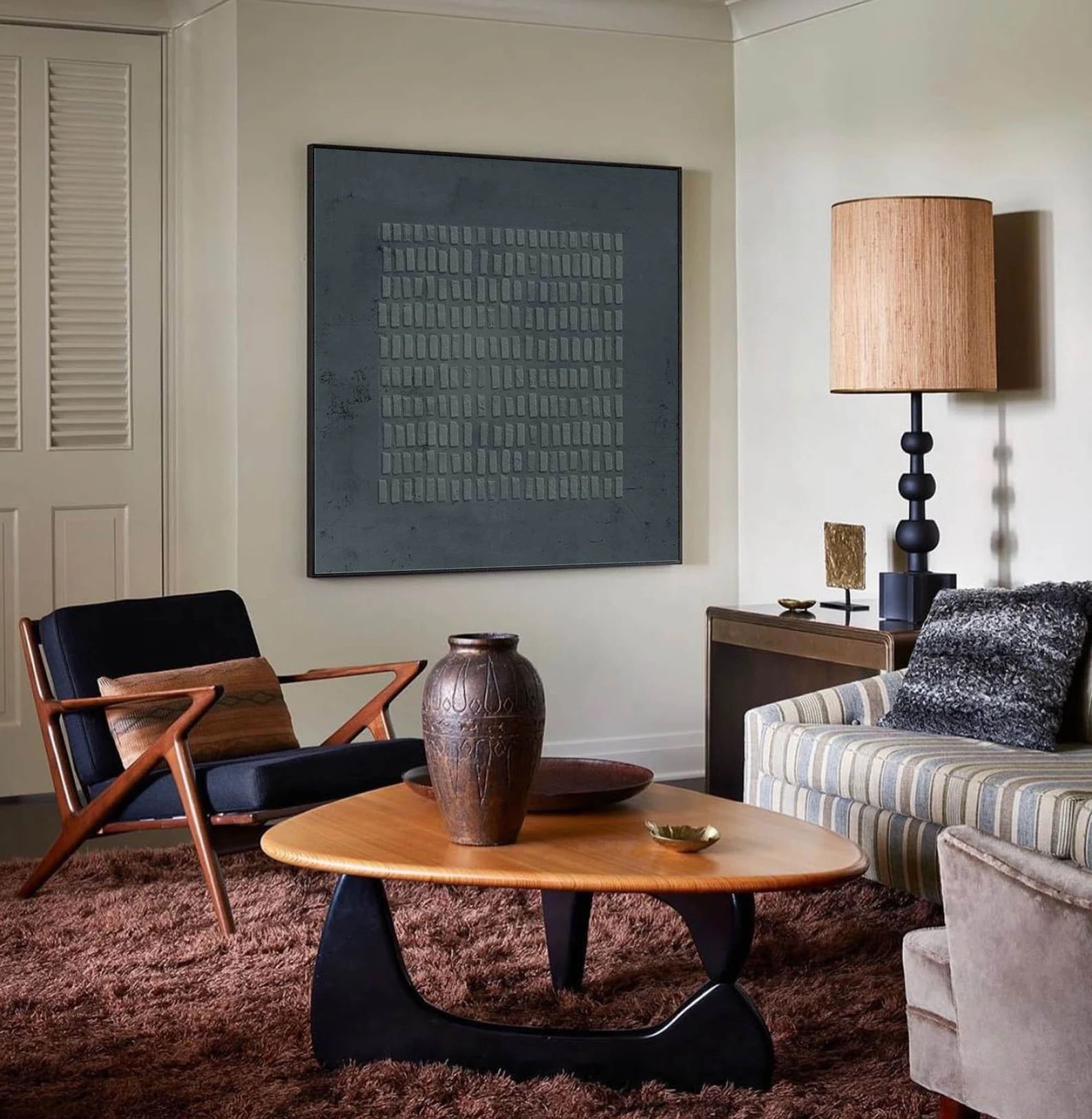 Textured Blue Grid Art | Subtle Refinement