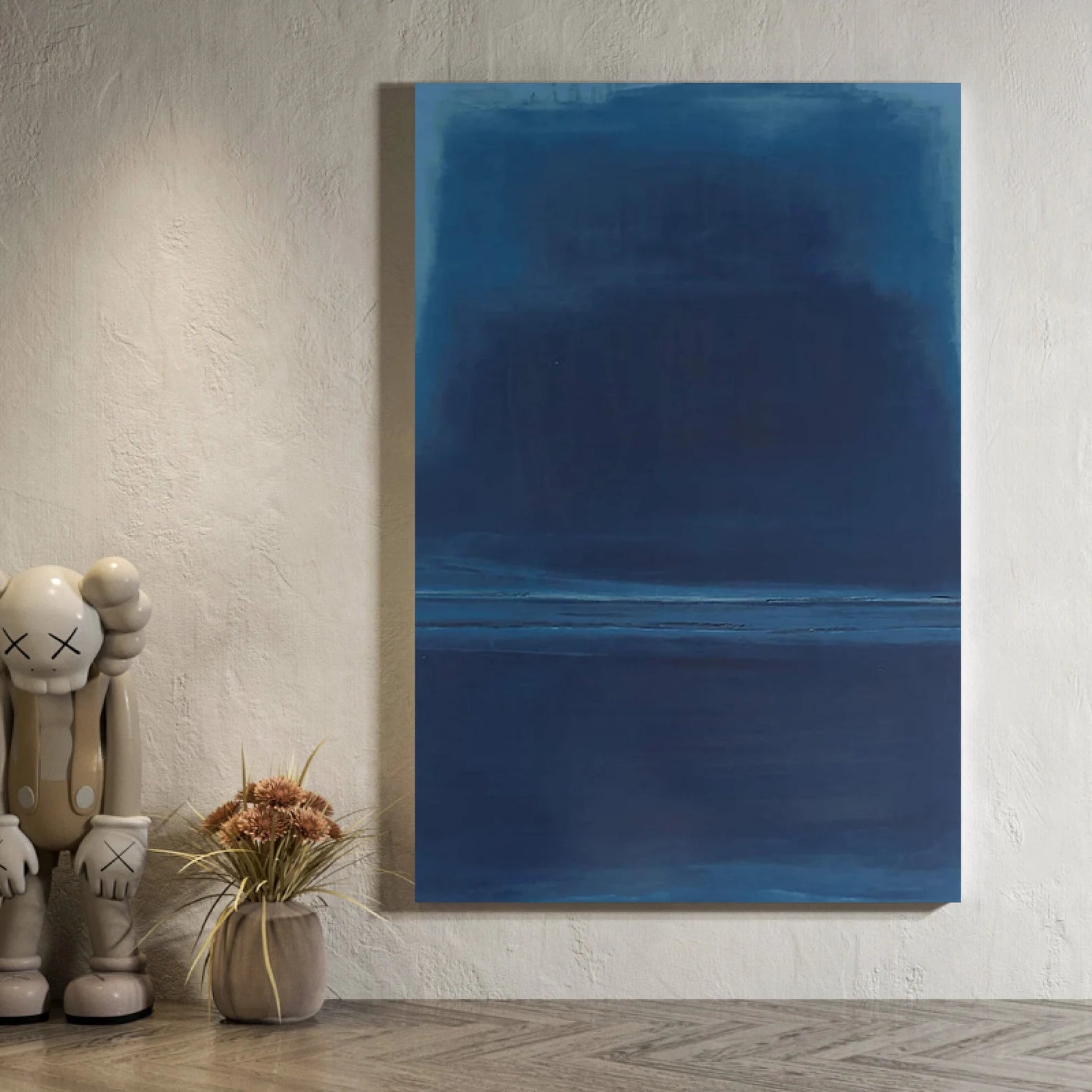 Textured Blue-Tone Art | Calm Modernity
