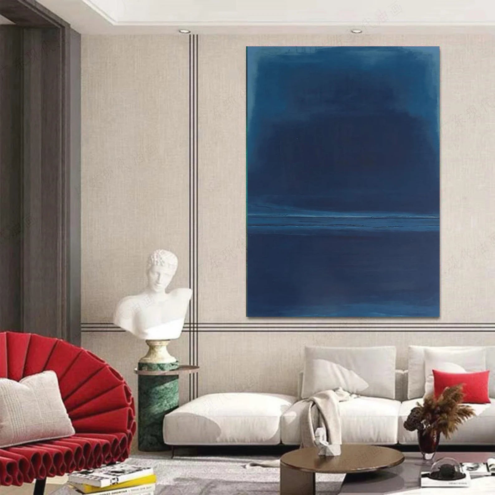 Textured Blue-Tone Art | Calm Modernity