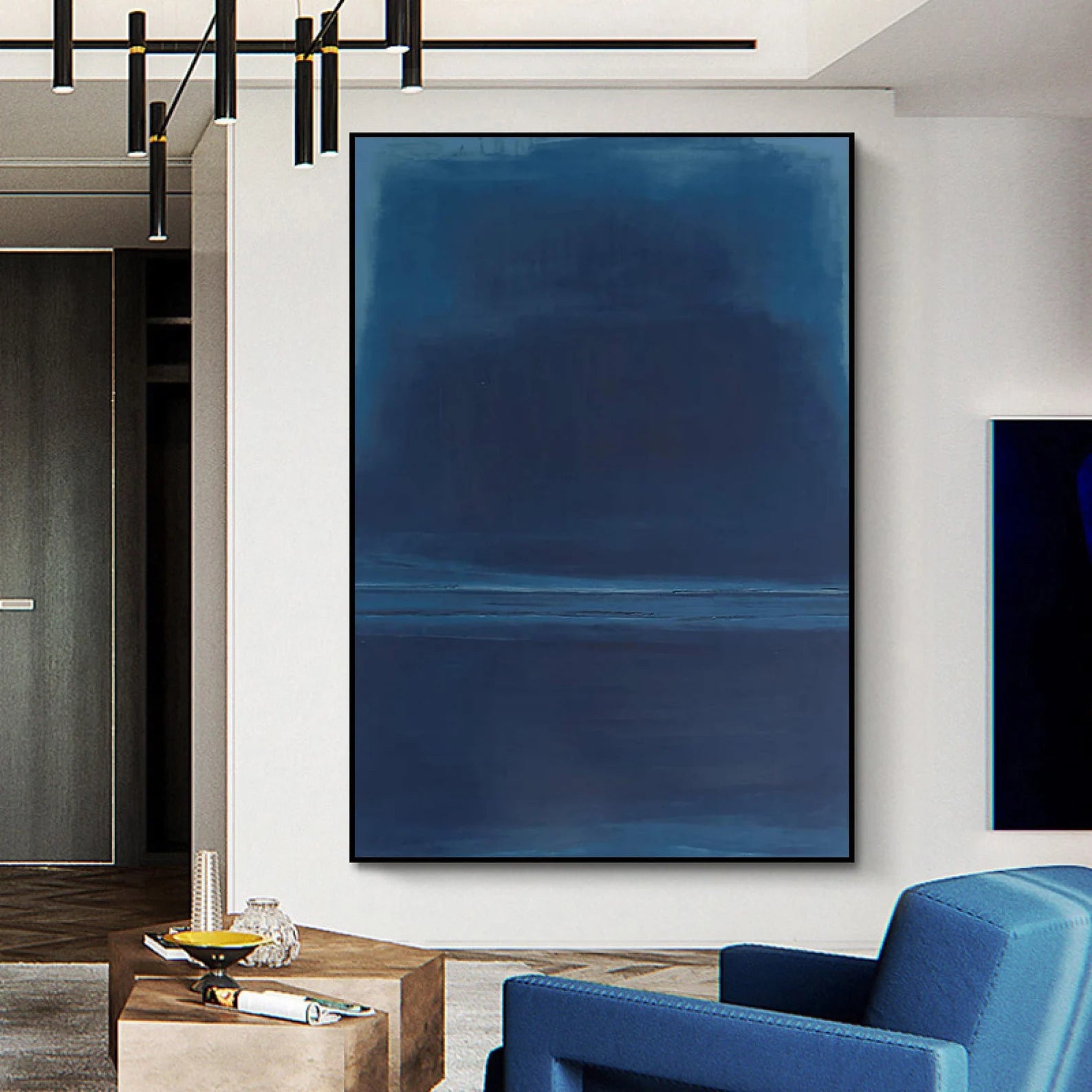 Textured Blue-Tone Art | Calm Modernity