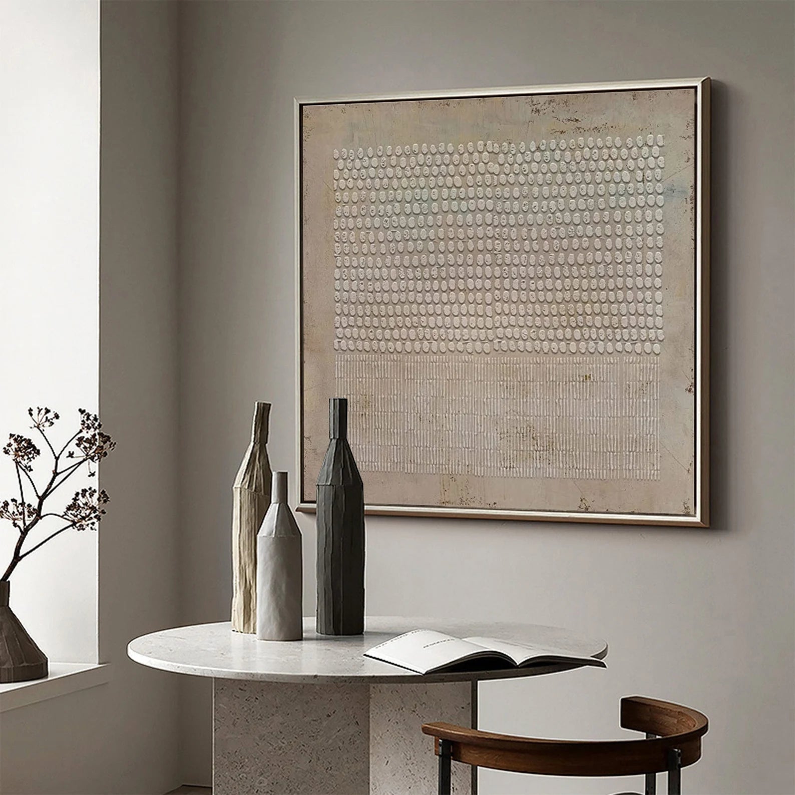 Textured Grid Dot Art | Understated Refinement