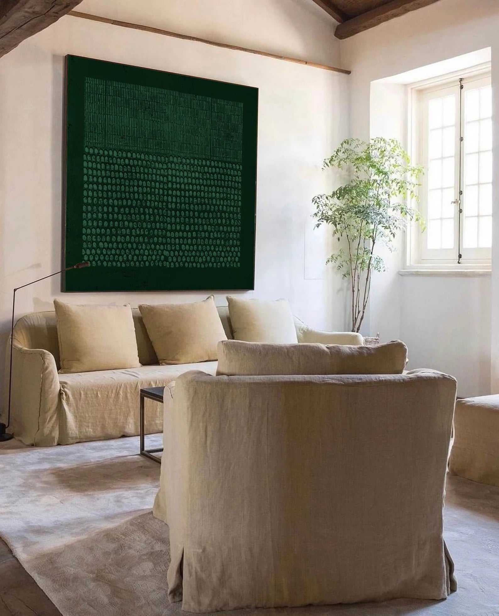 Textured Green Matrix Art | Modern Sophistication