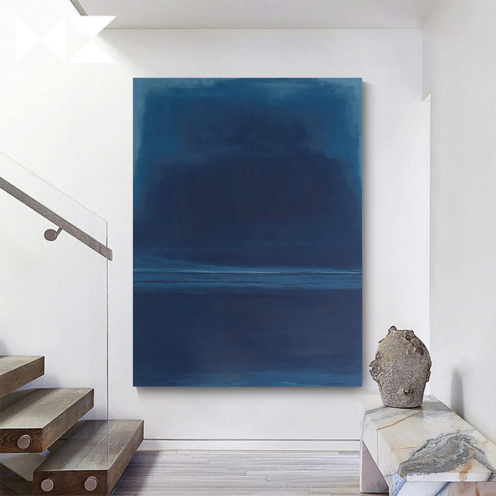 Textured Blue-Tone Art | Calm Modernity