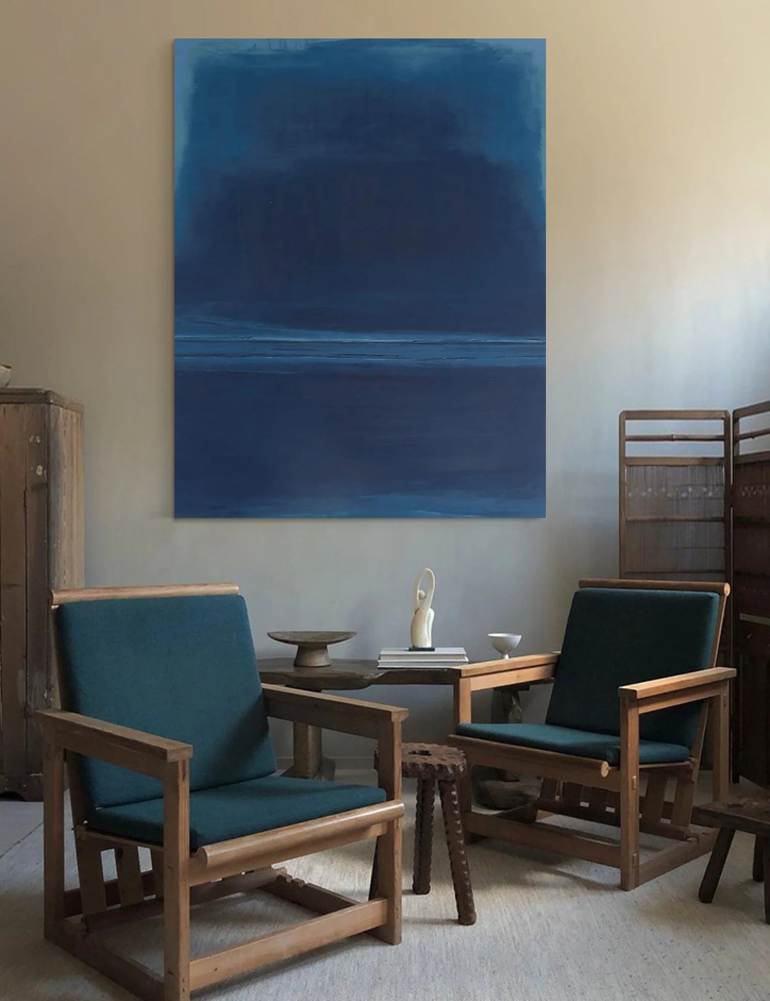 Textured Blue-Tone Art | Calm Modernity
