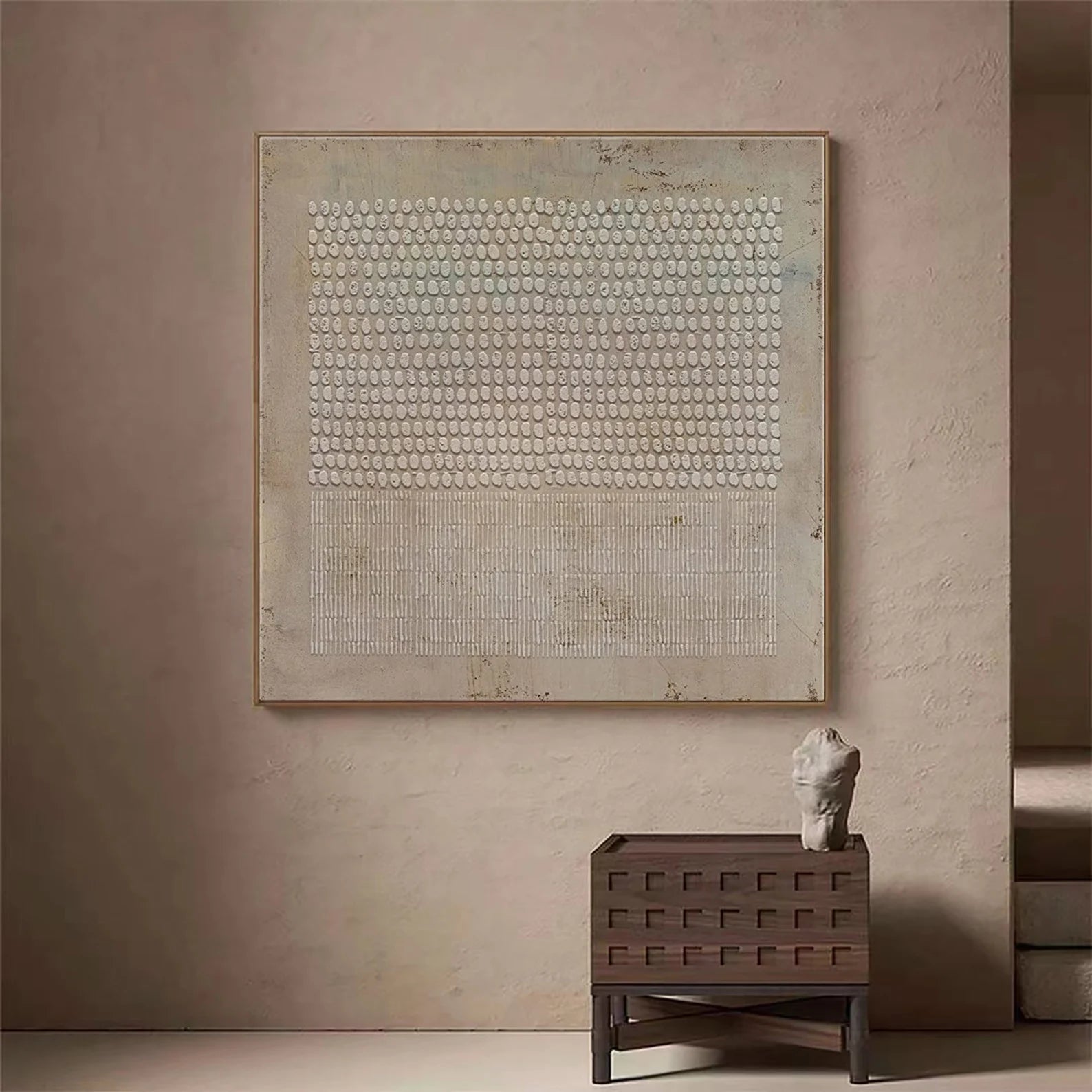 Textured Grid Dot Art | Understated Refinement