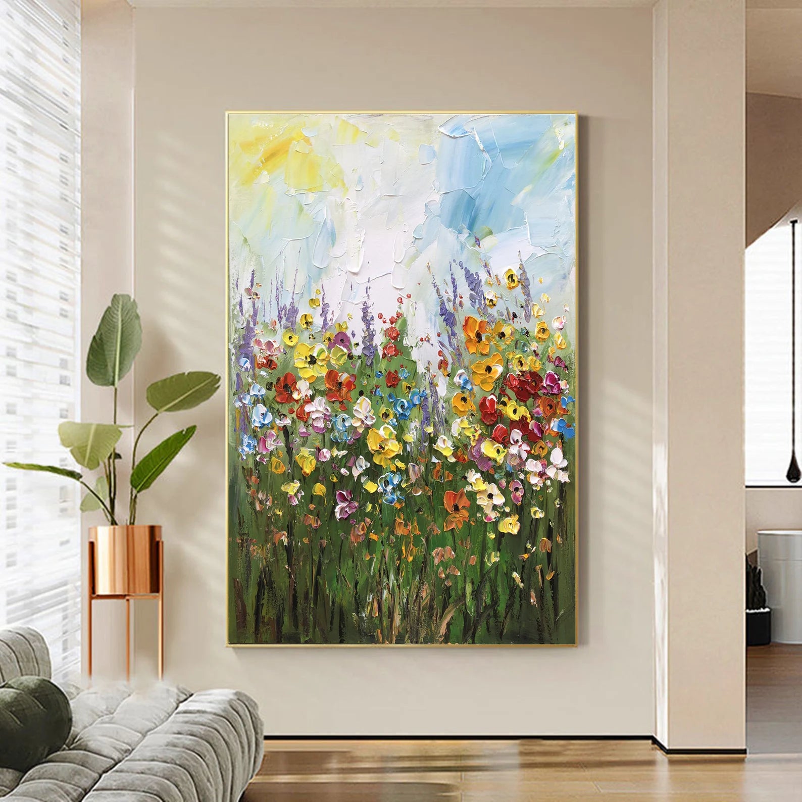 Textured Floral Vibrance | Multicolor Green