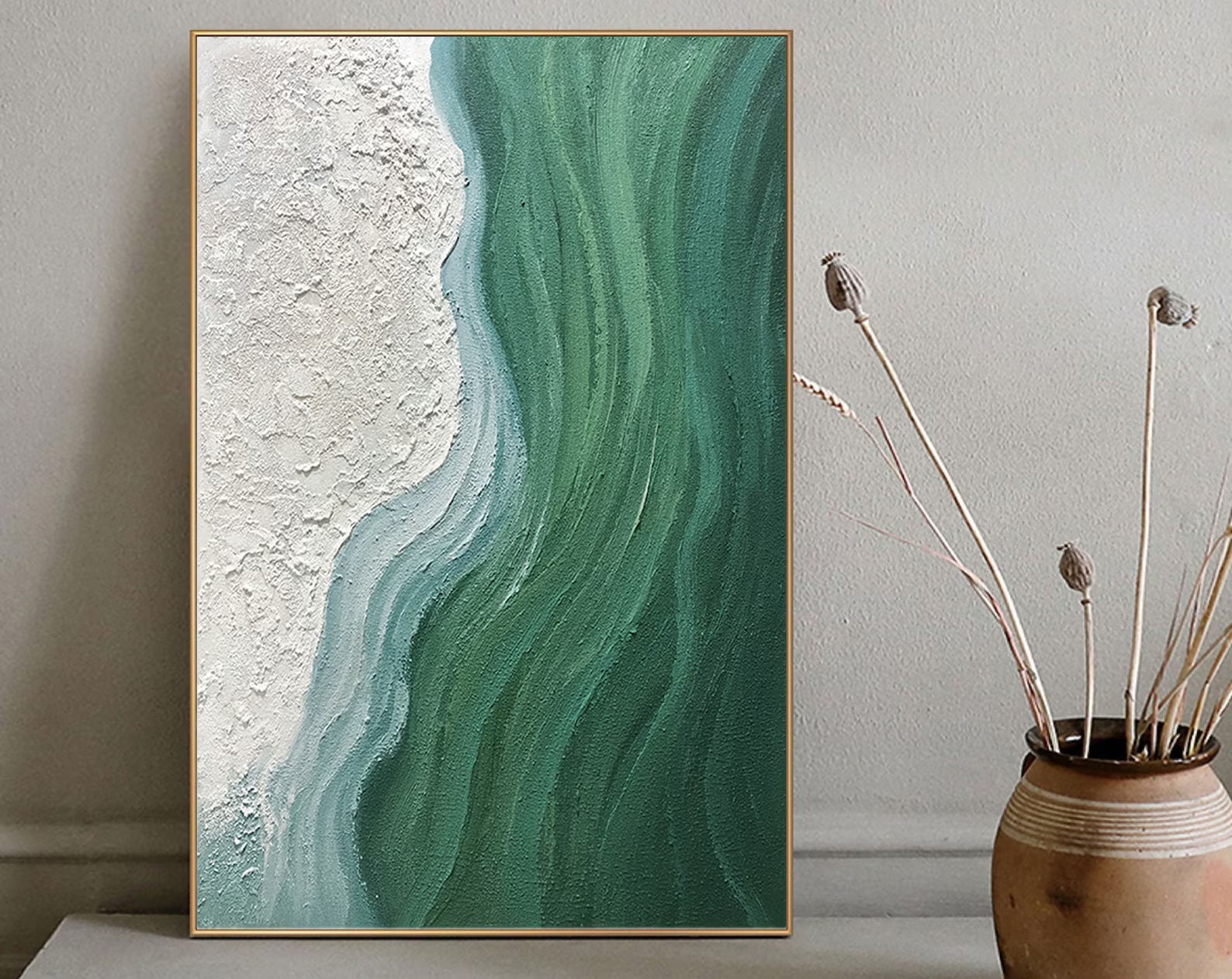 Textured Coastal Rhythm | Green Wave
