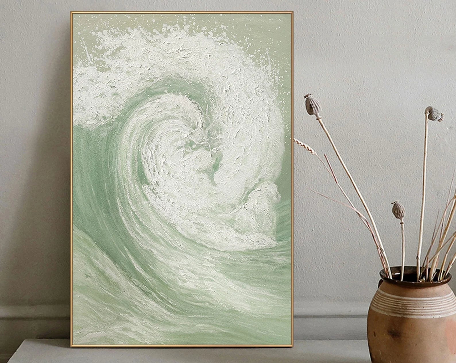 Textured Wave Serenity | Sage White