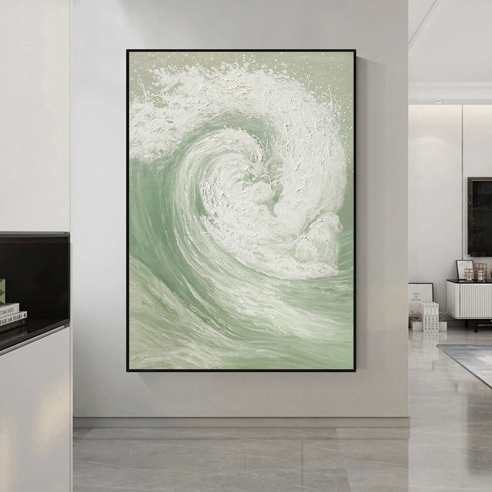 Textured Wave Serenity | Sage White