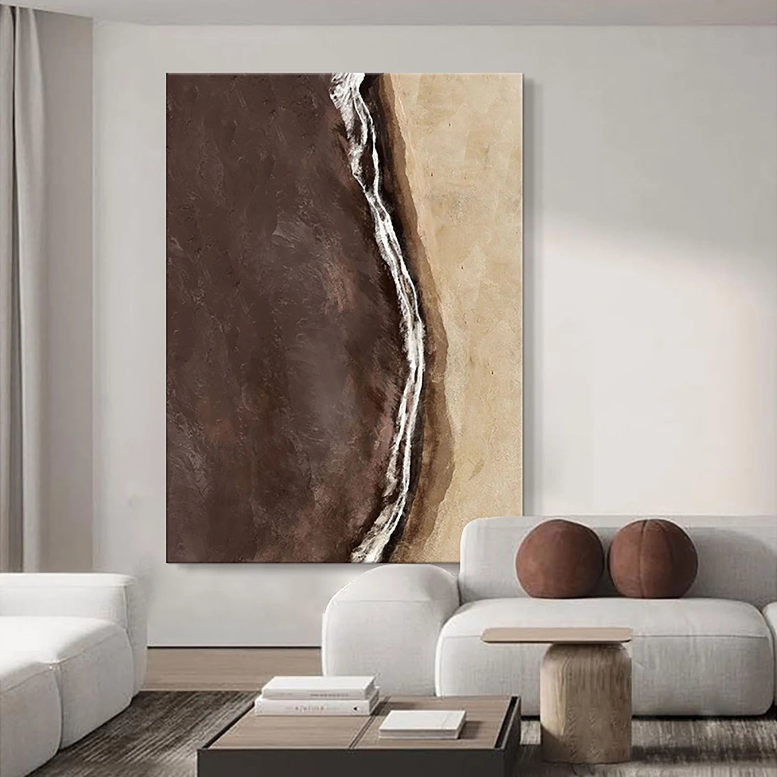 Textured Terrain Elegance | Brown Beige