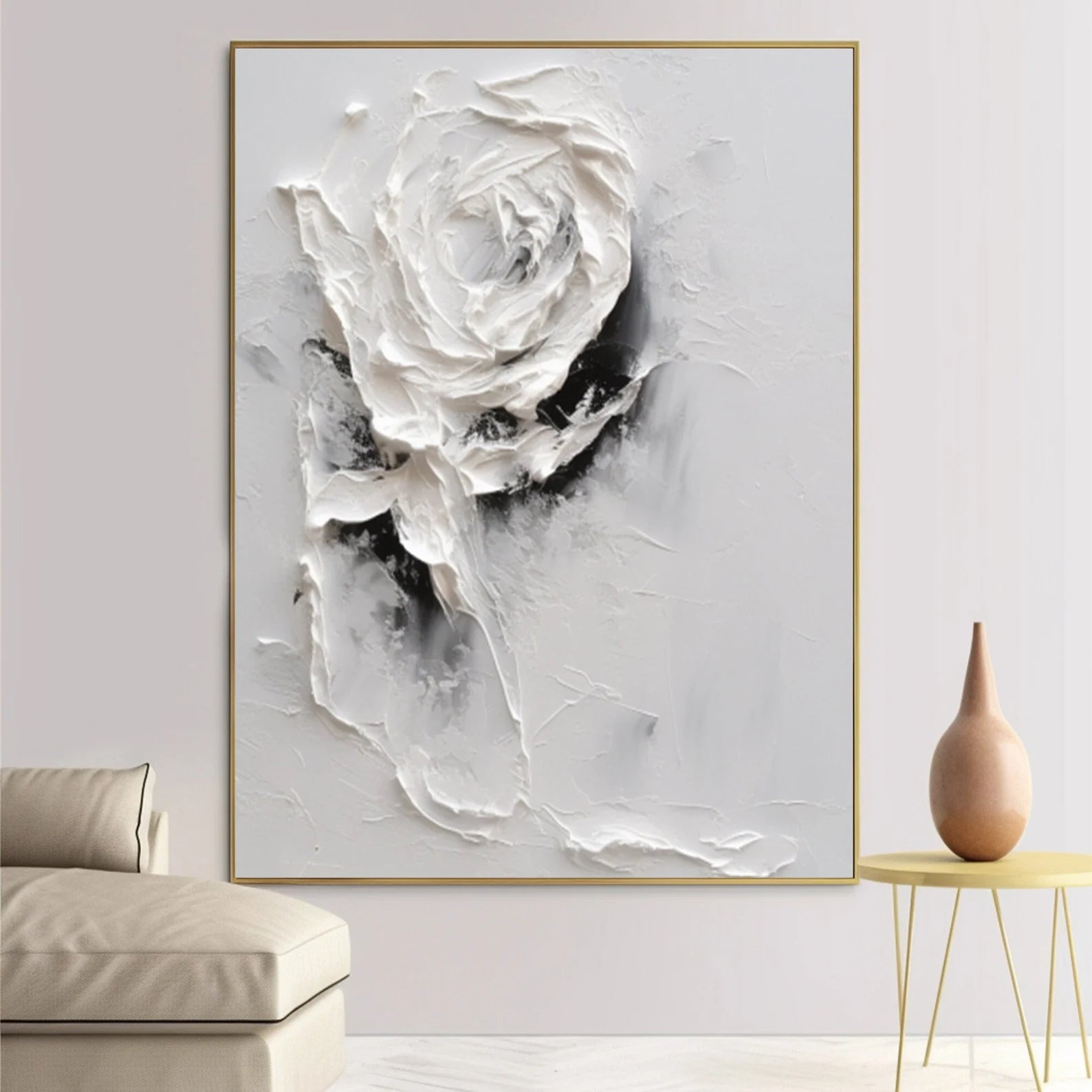 Textured Rosette Opulence | Alabaster Bloom
