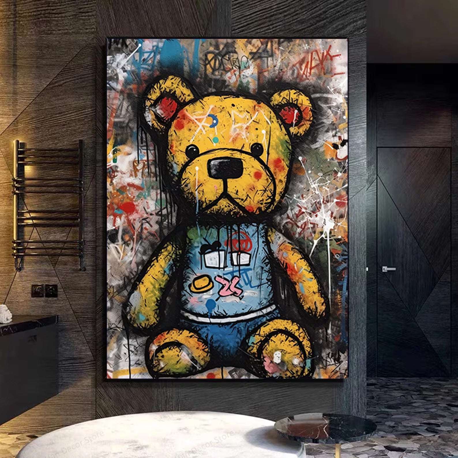 Textured Graffiti Teddy | Vibrant Accents