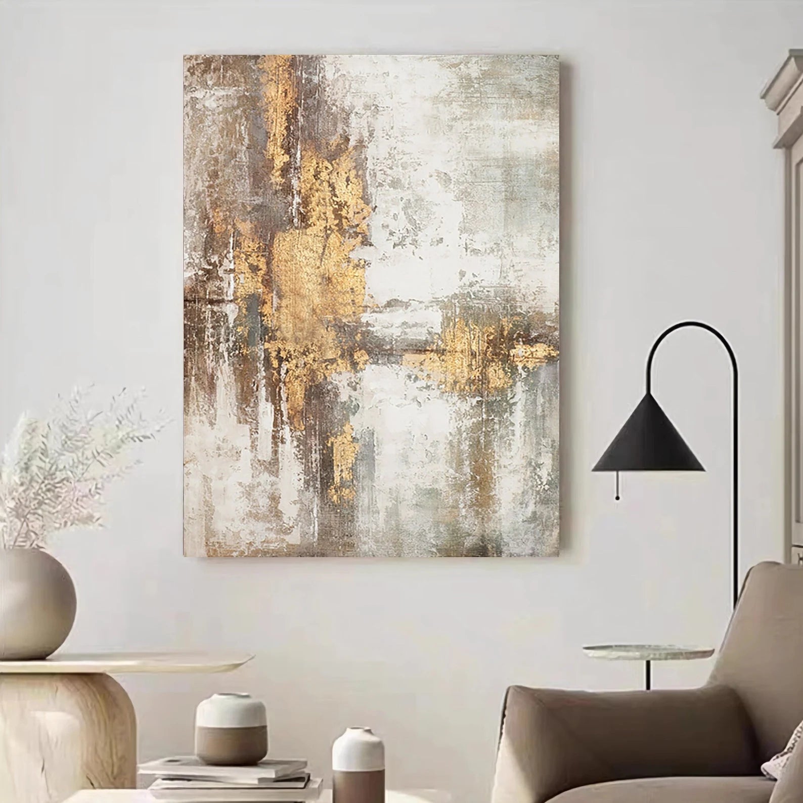 Textured Auric Opulence | Gold Gray