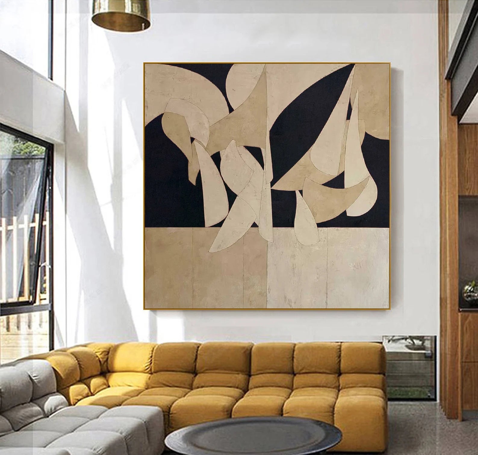 Abstract Neutral Shape Art | Chic Sophistication