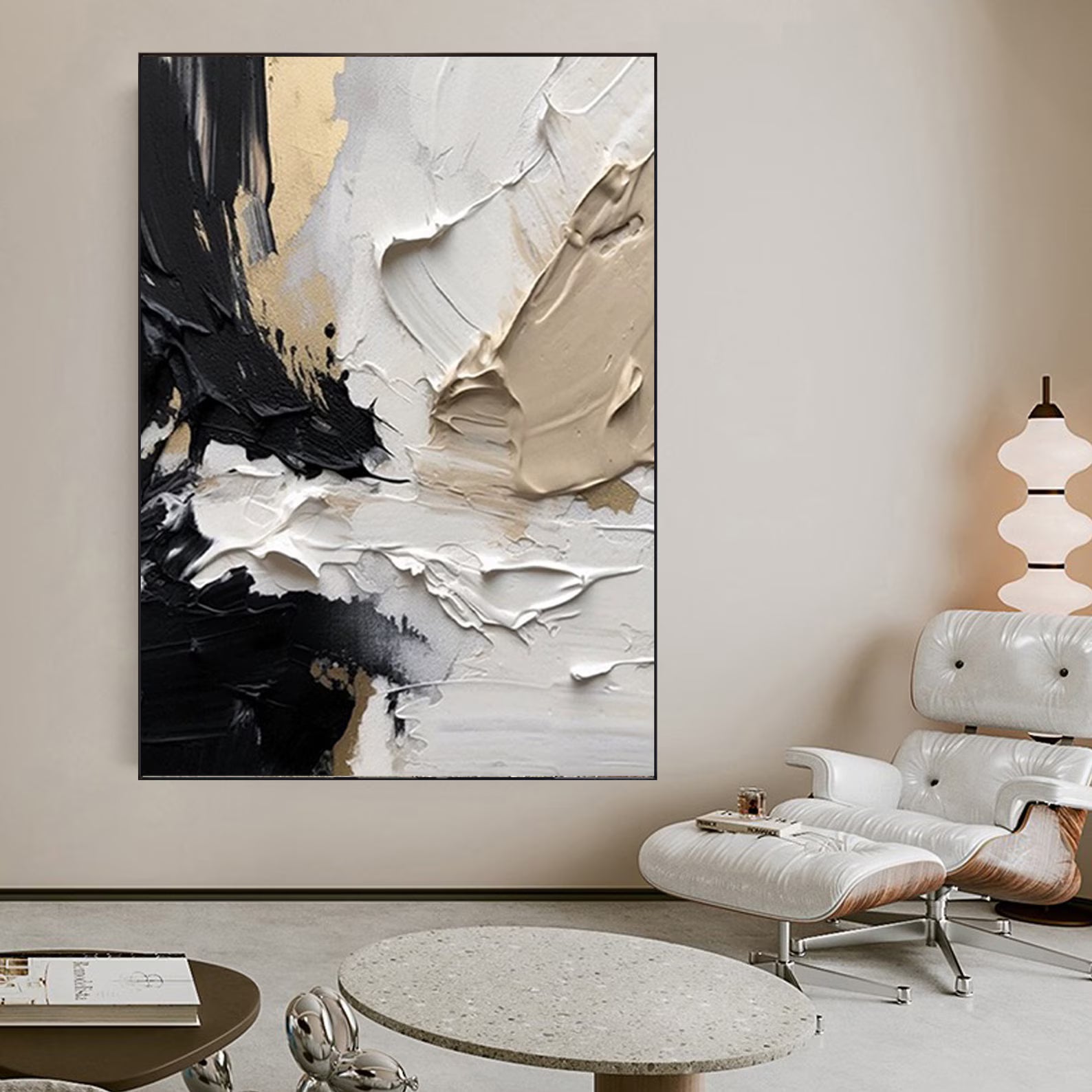 Textured Opulent Abstraction | Black Gold