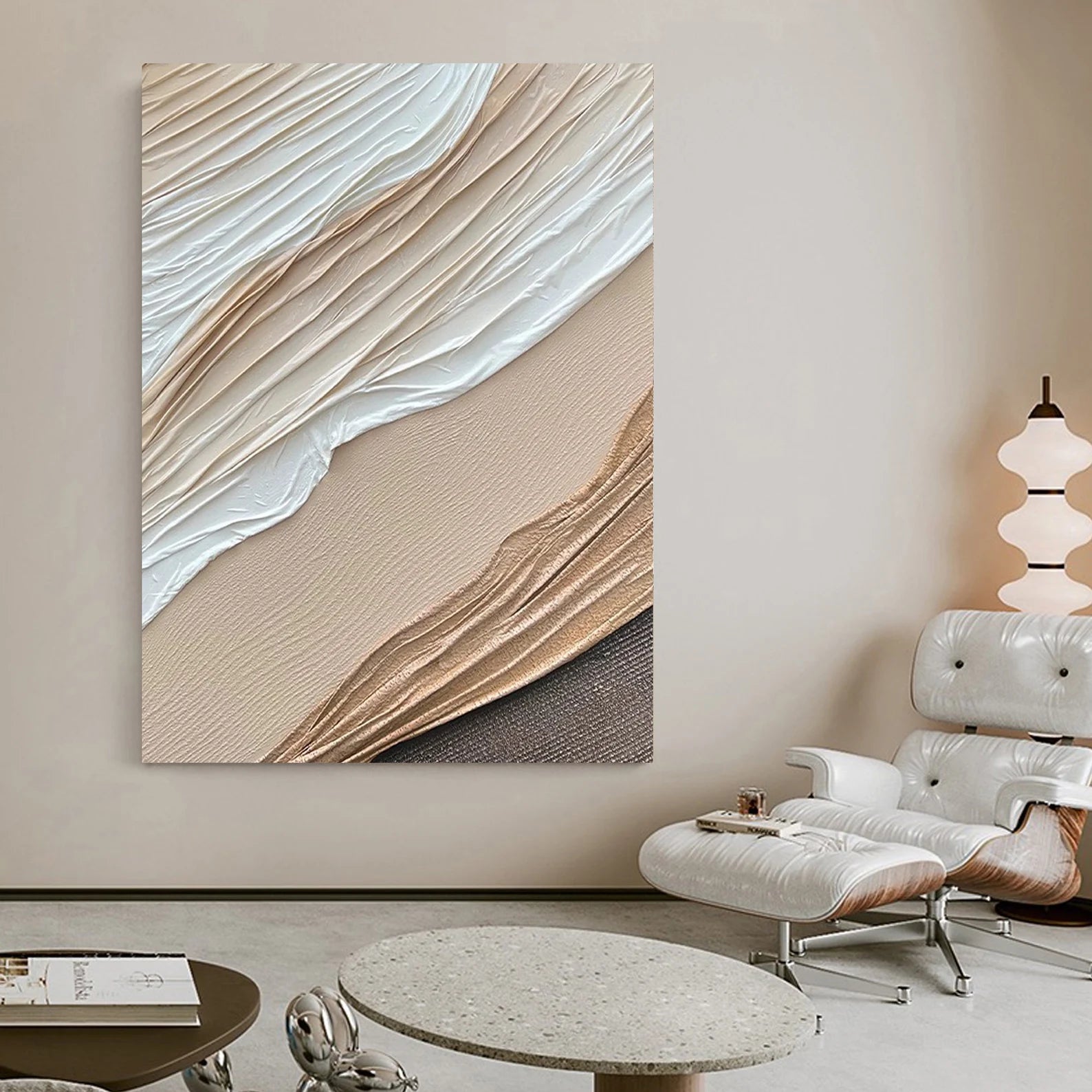 Textured Dune Sophistication | Beige White