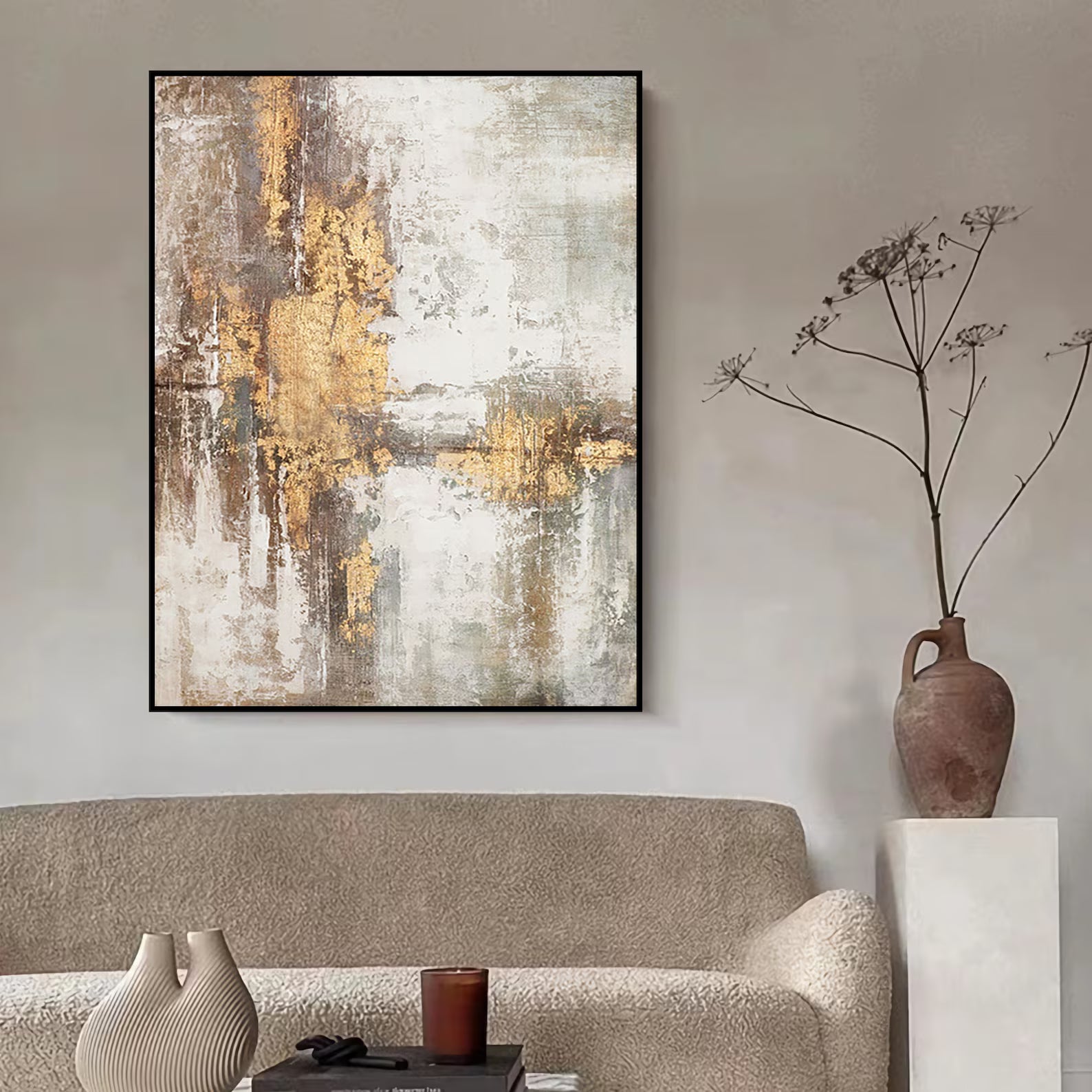 Textured Auric Opulence | Gold Gray