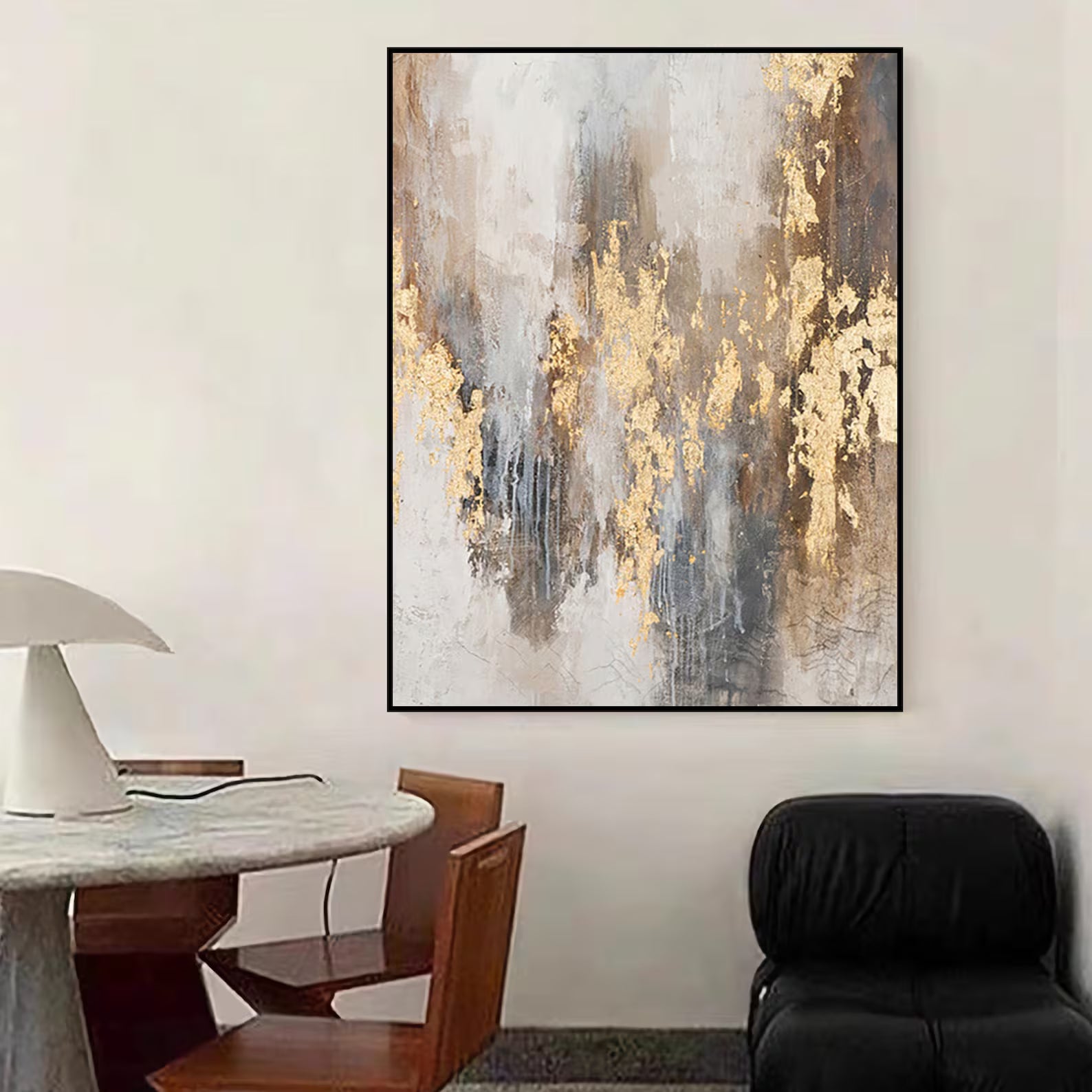 Textured Aurous Luxuriance | Gold Gris