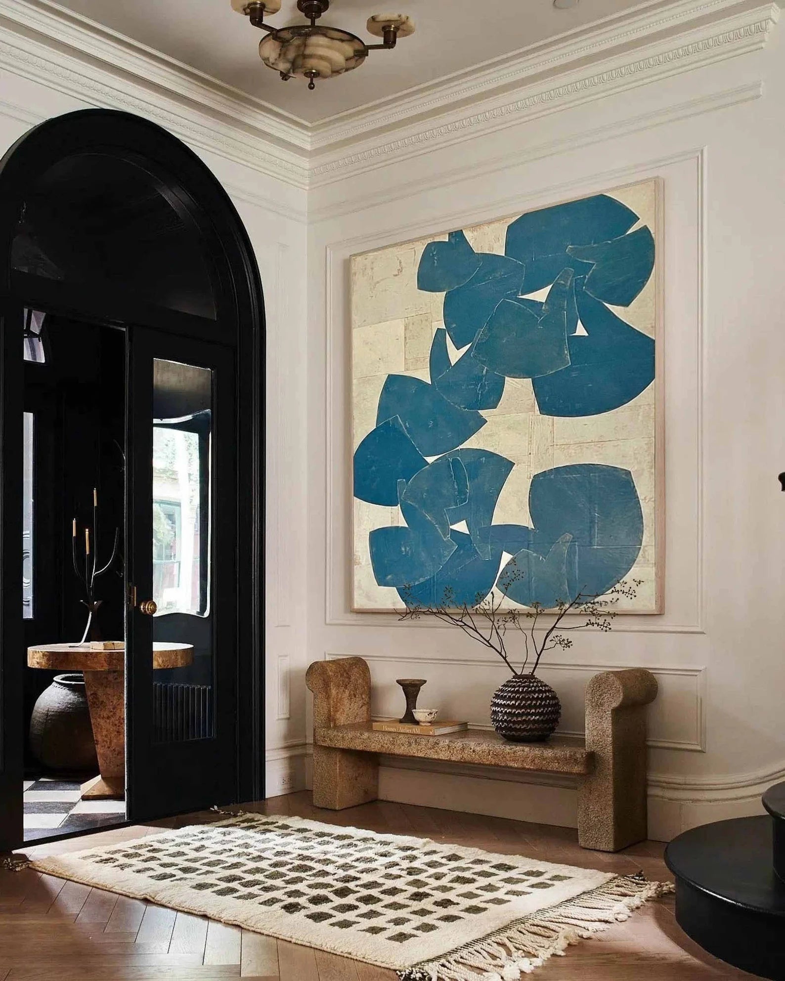 Abstract Teal Shape Art | Contemporary Elegance