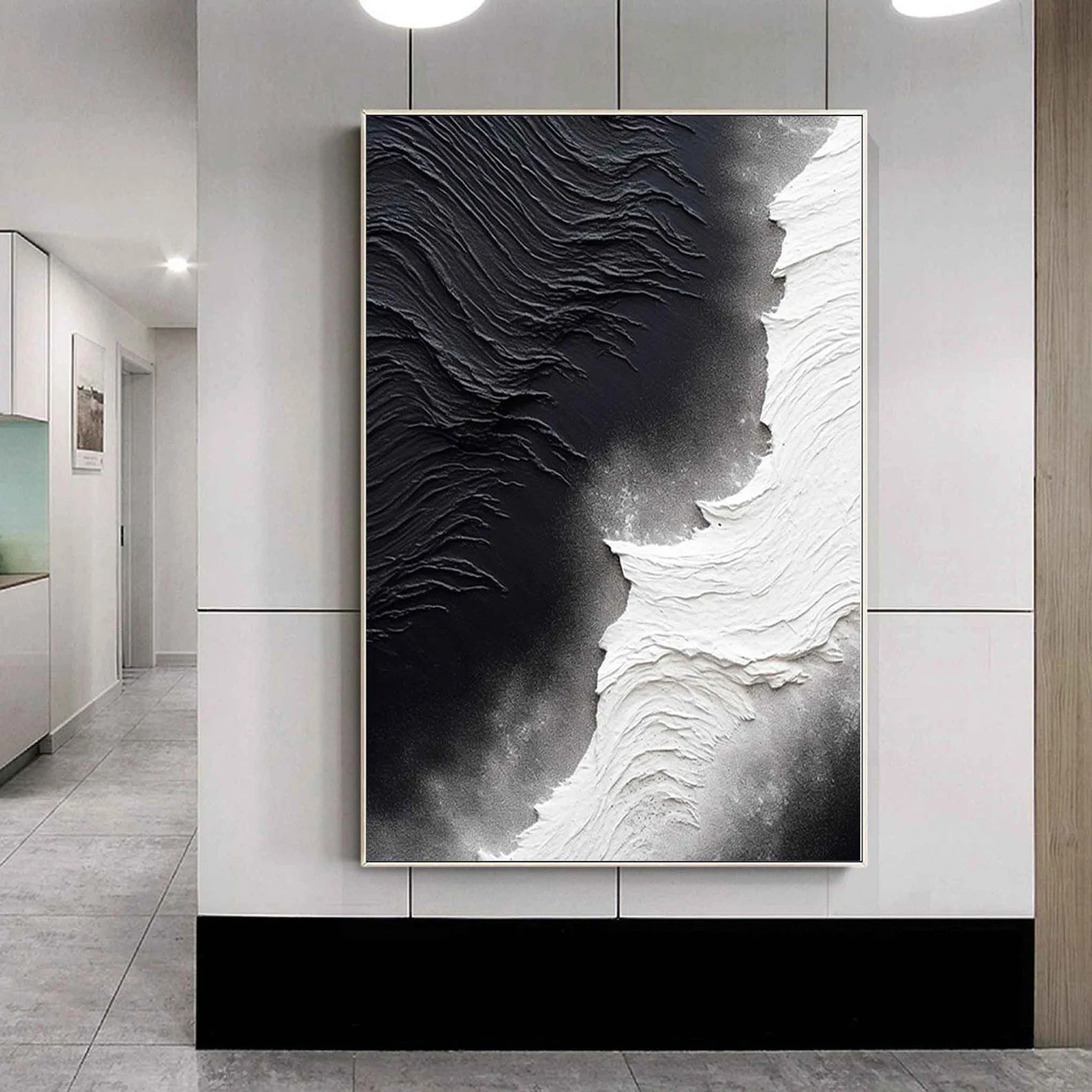 Textured Wave Contrast | Black White