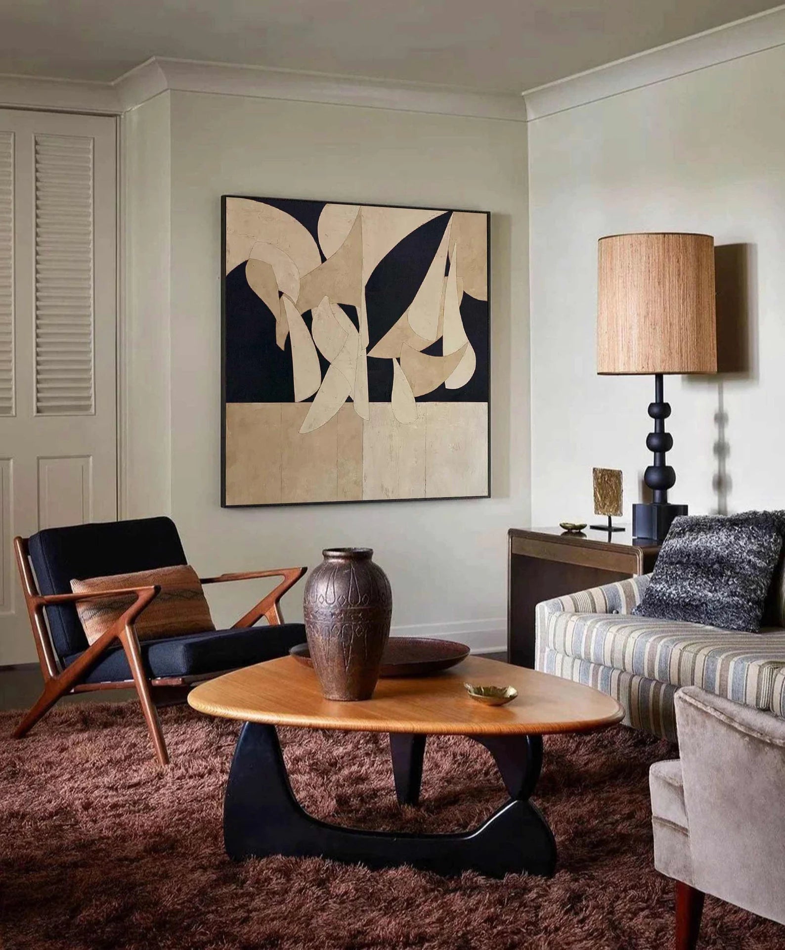 Abstract Neutral Shape Art | Chic Sophistication