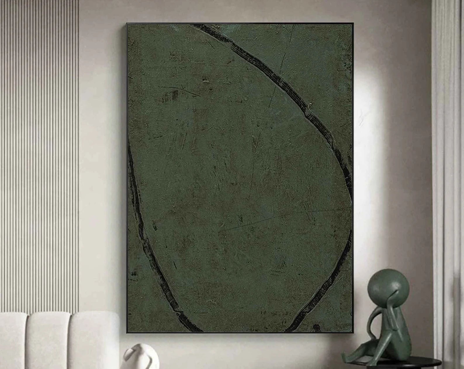 Textured Green Minimalism | Sage Black