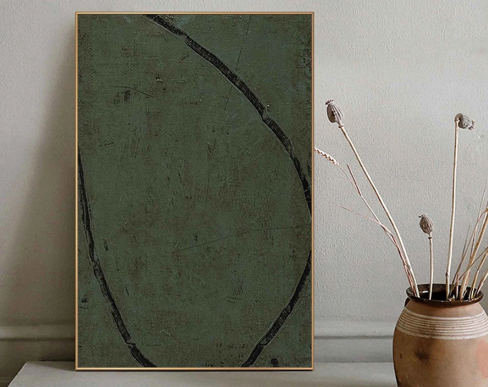 Textured Green Minimalism | Sage Black