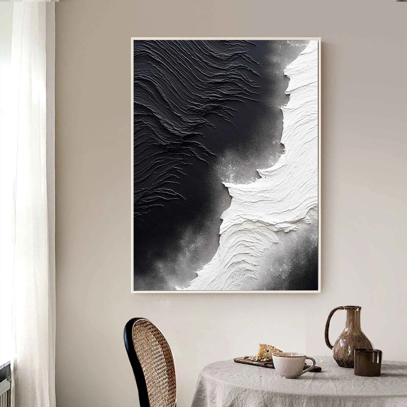 Textured Wave Contrast | Black White