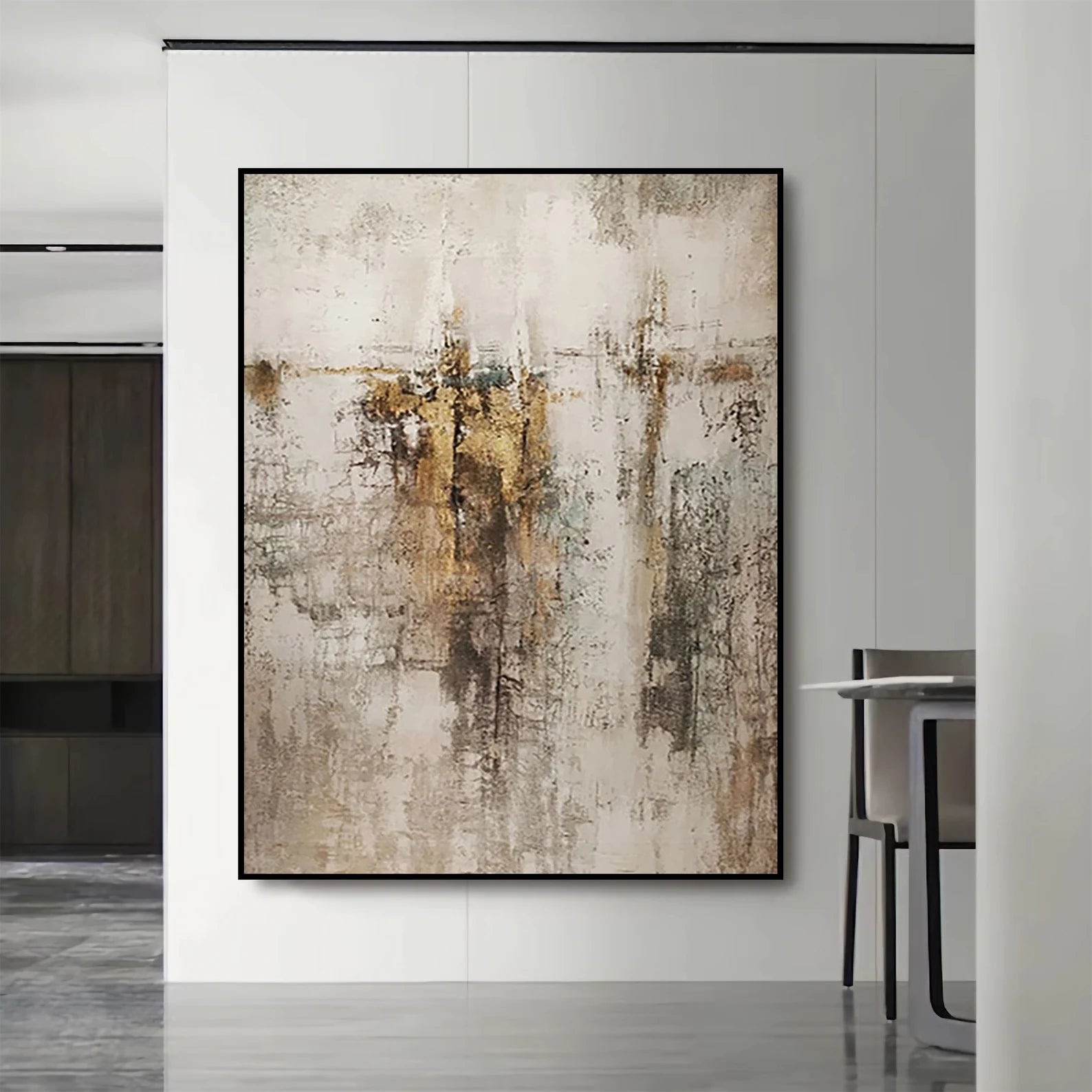 Textured Aurous Abstraction | Gold Gris