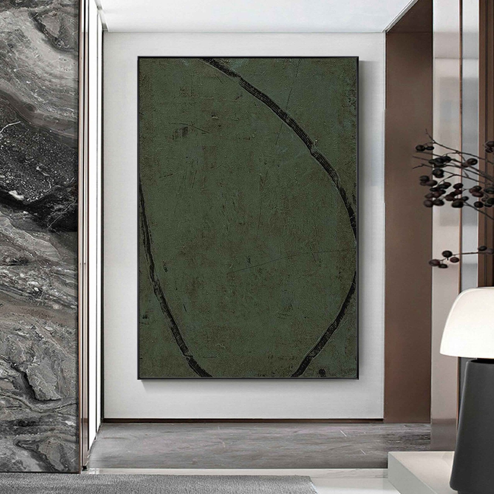 Textured Green Minimalism | Sage Black