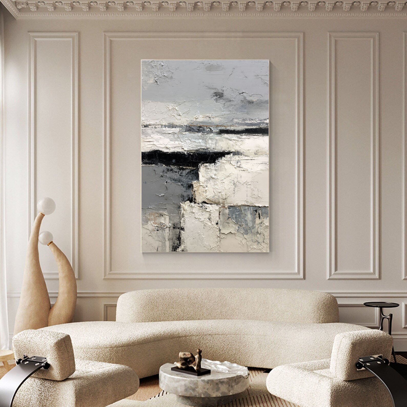 Textured Monochrome Art | Bold Depth