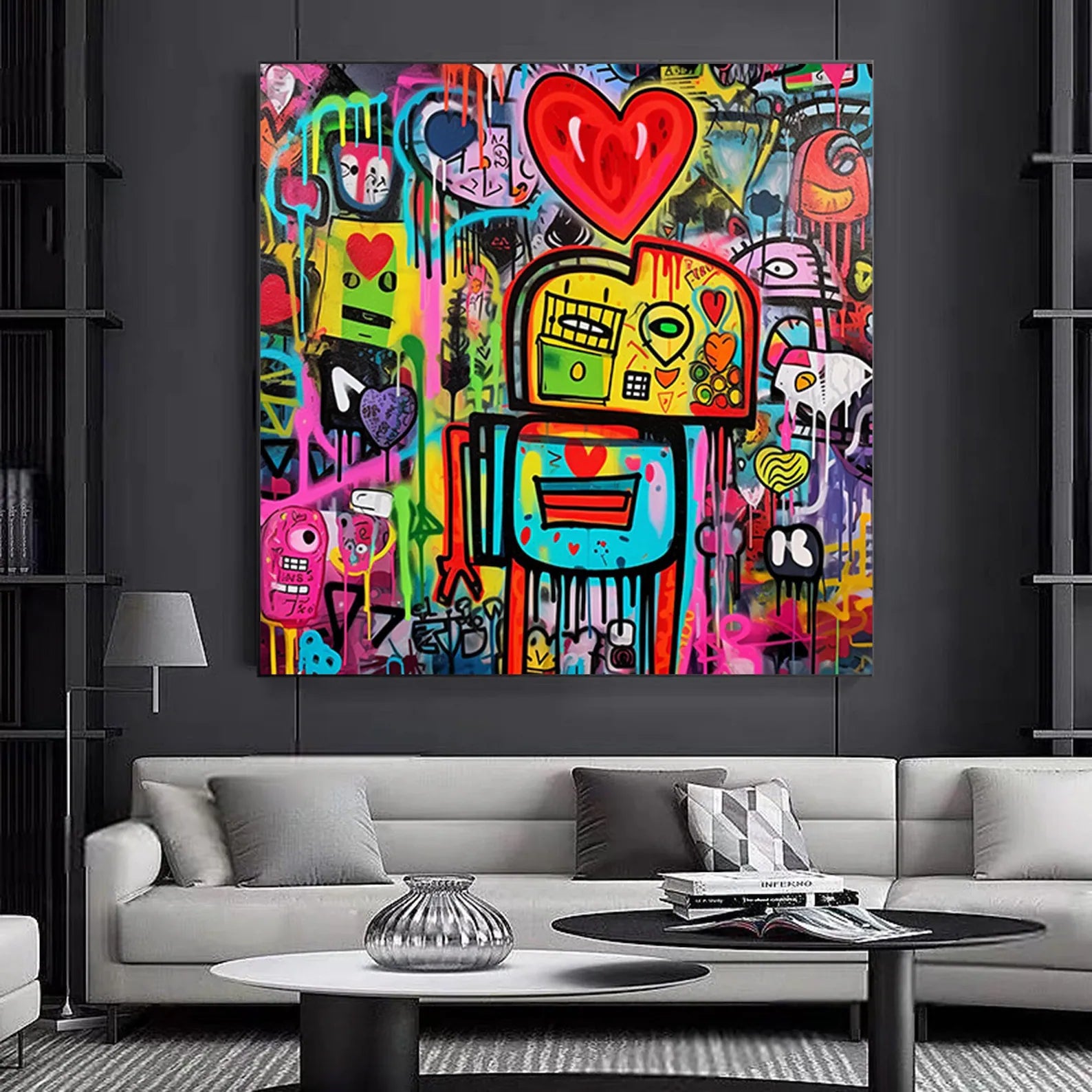 Vibrant Graffiti Ensemble | Heart Accents