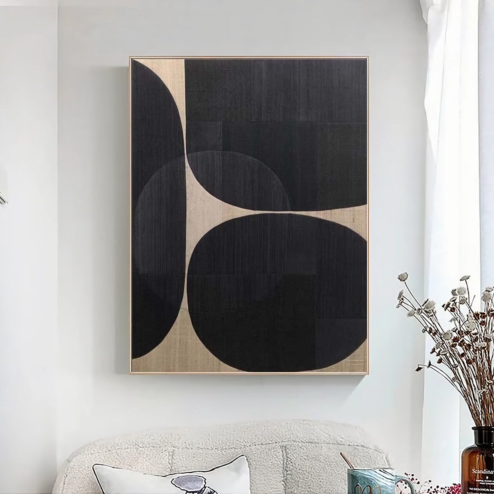 Textured Geometric Opulence | Ebony Circles
