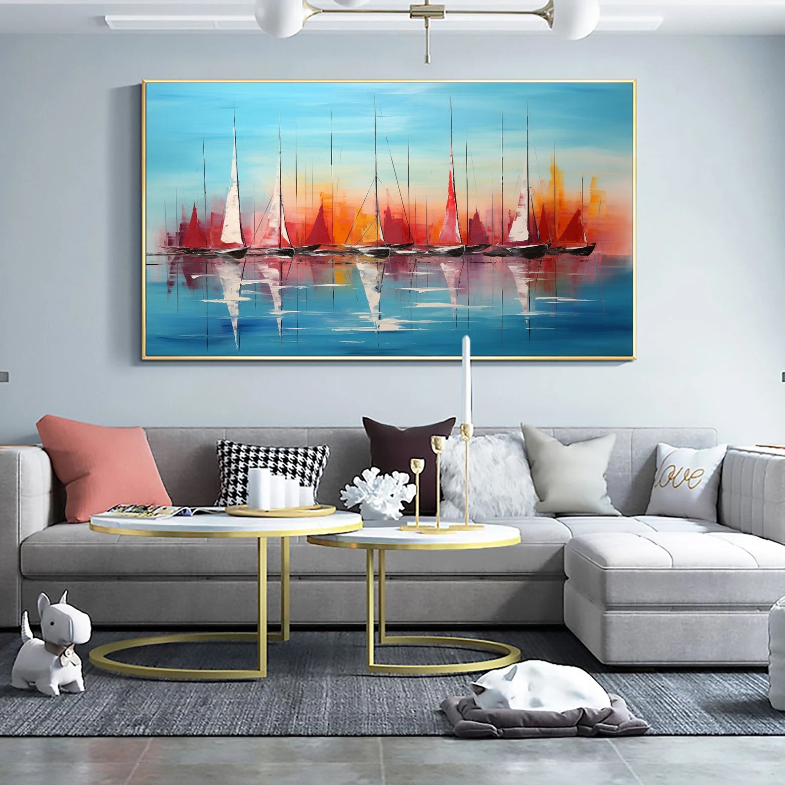 Textured Sailboat Opulence | Sunset Glow