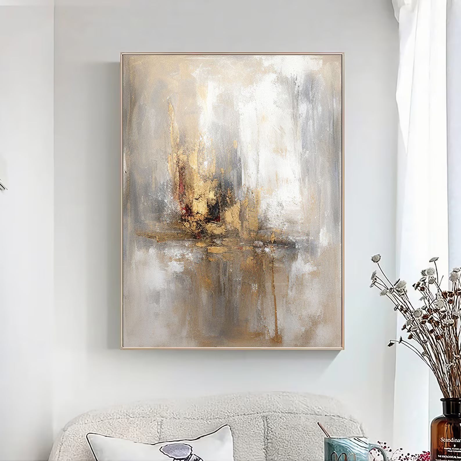 Textured Opulent Abstraction | Gold Gray