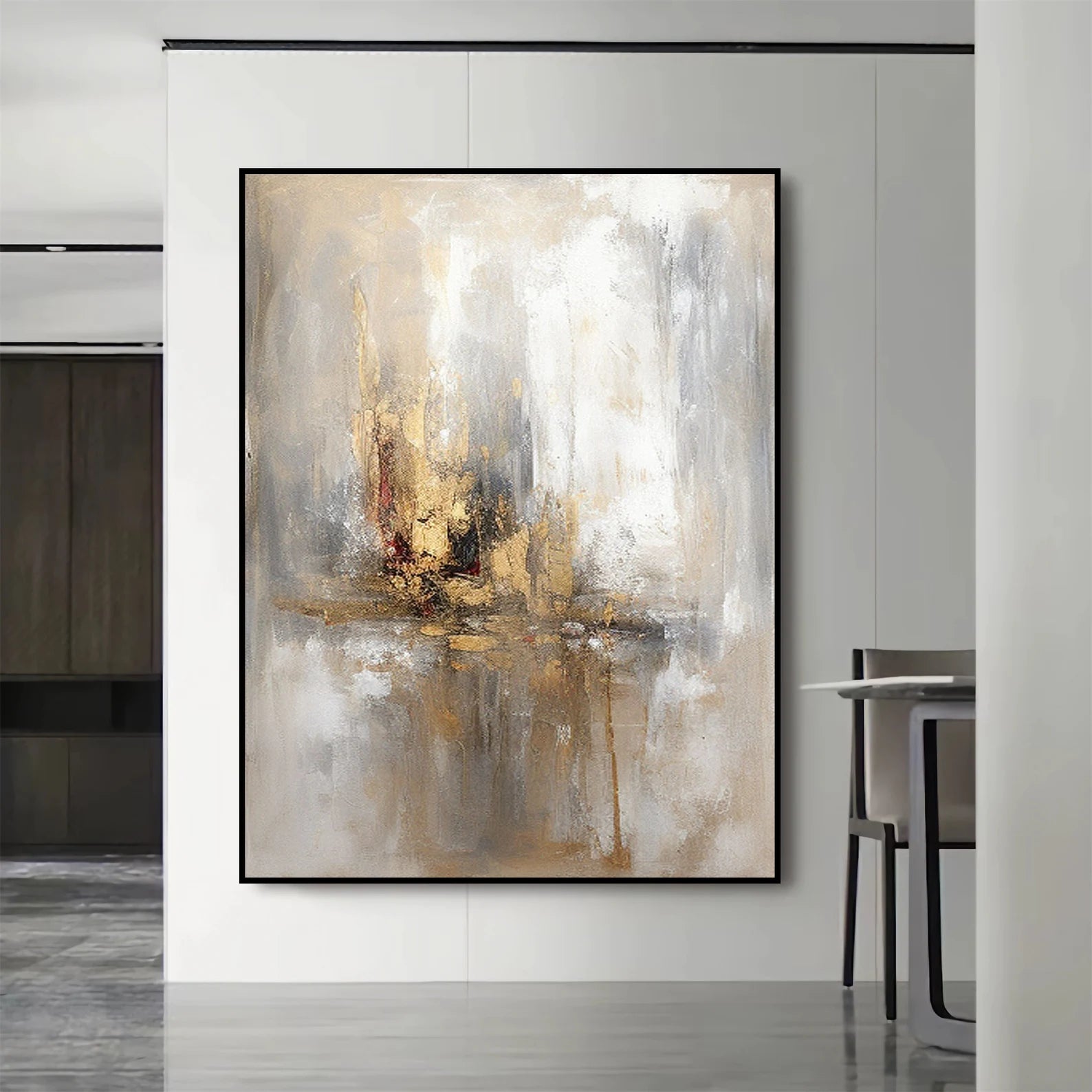 Textured Opulent Abstraction | Gold Gray