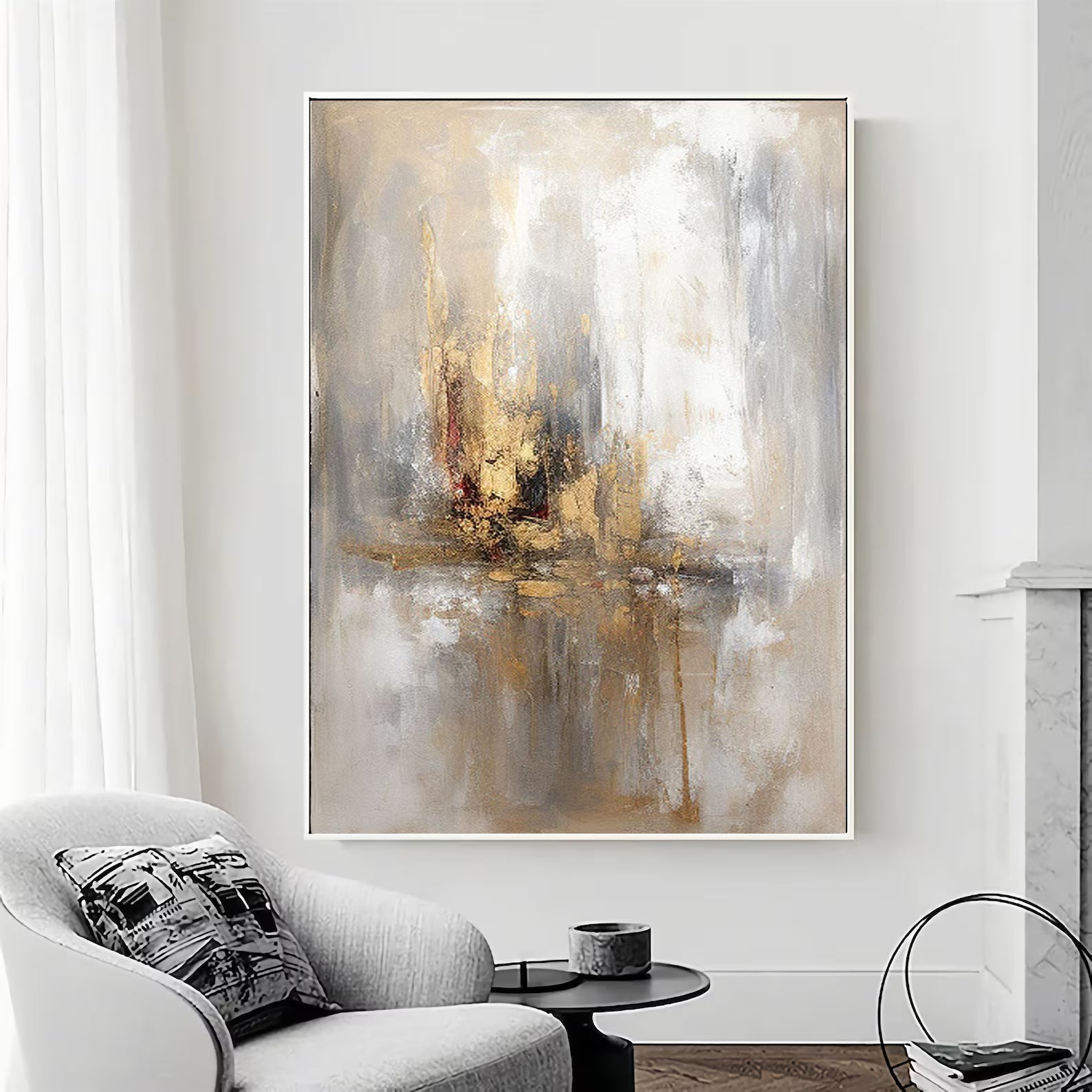 Textured Opulent Abstraction | Gold Gray