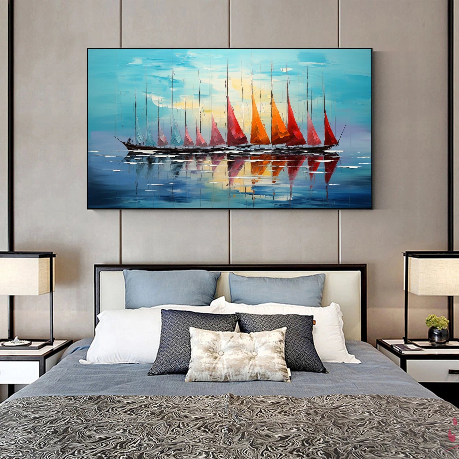 Textured Sail Opulence | Crimson Flare